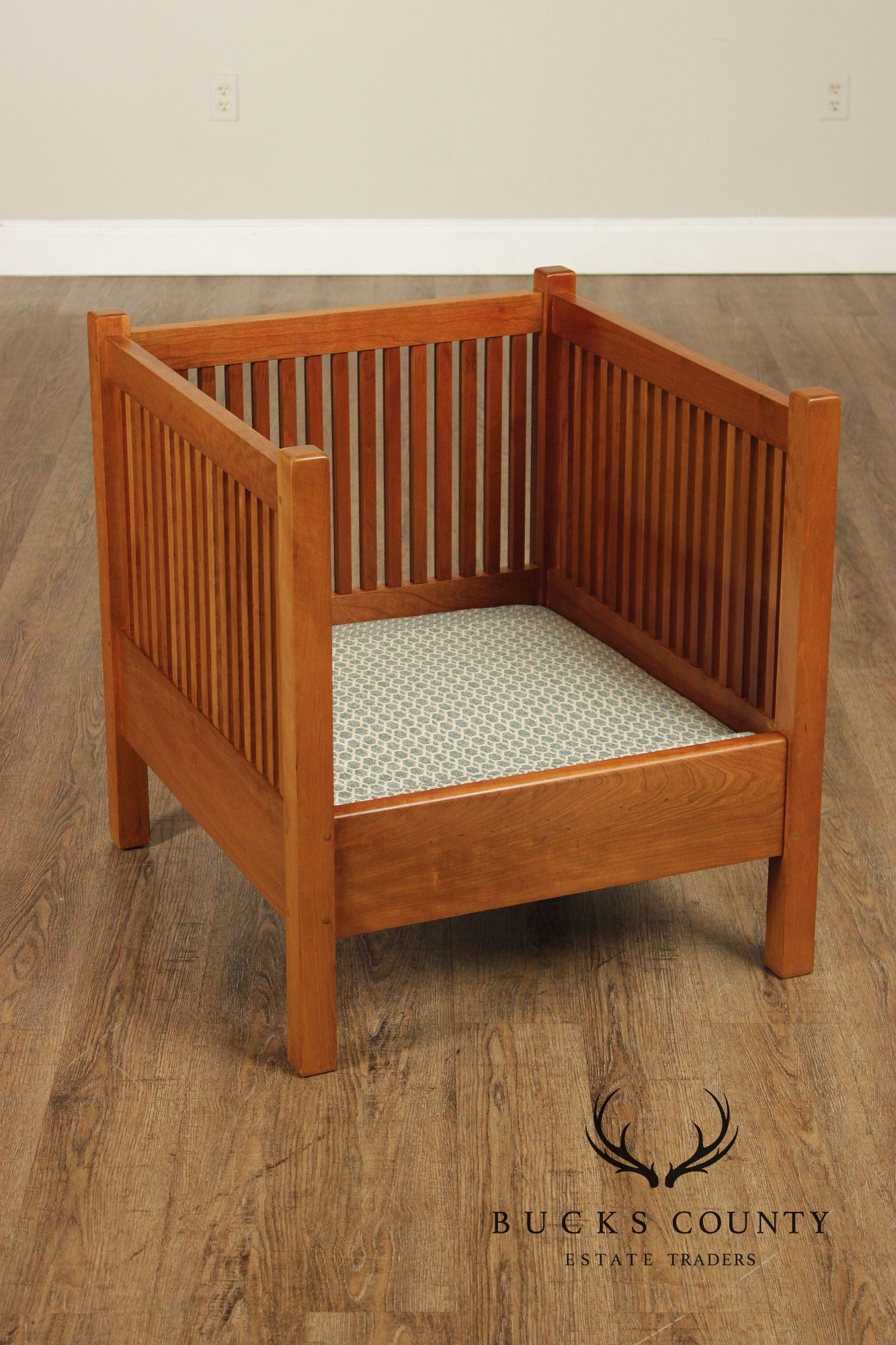 Stickley Pair Mission Style Cherry Spindle Lounge Chairs