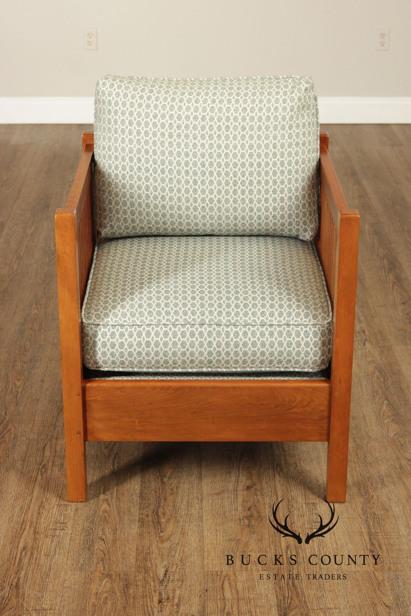 Stickley Pair Mission Style Cherry Spindle Lounge Chairs