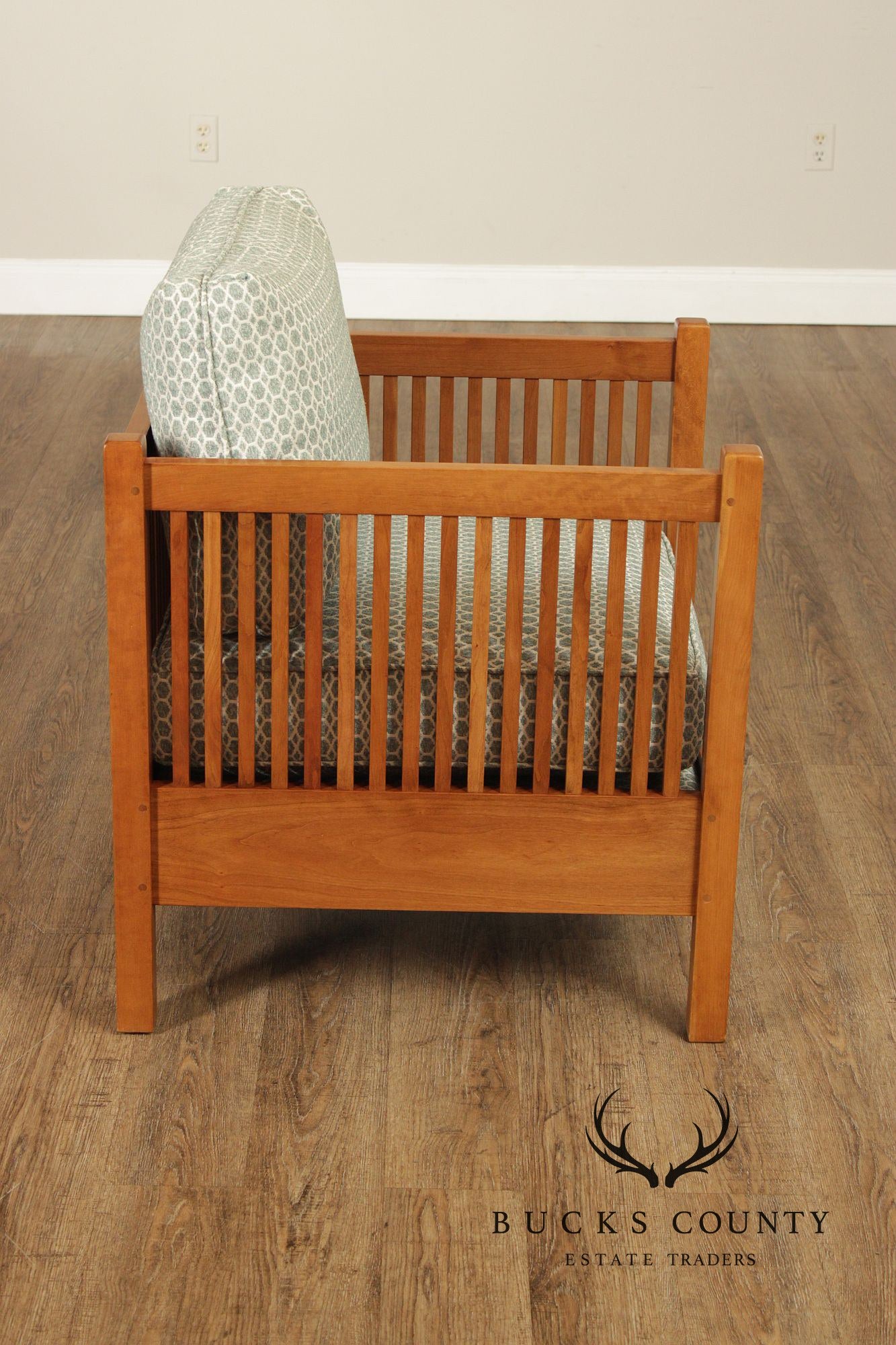 Stickley Pair Mission Style Cherry Spindle Lounge Chairs