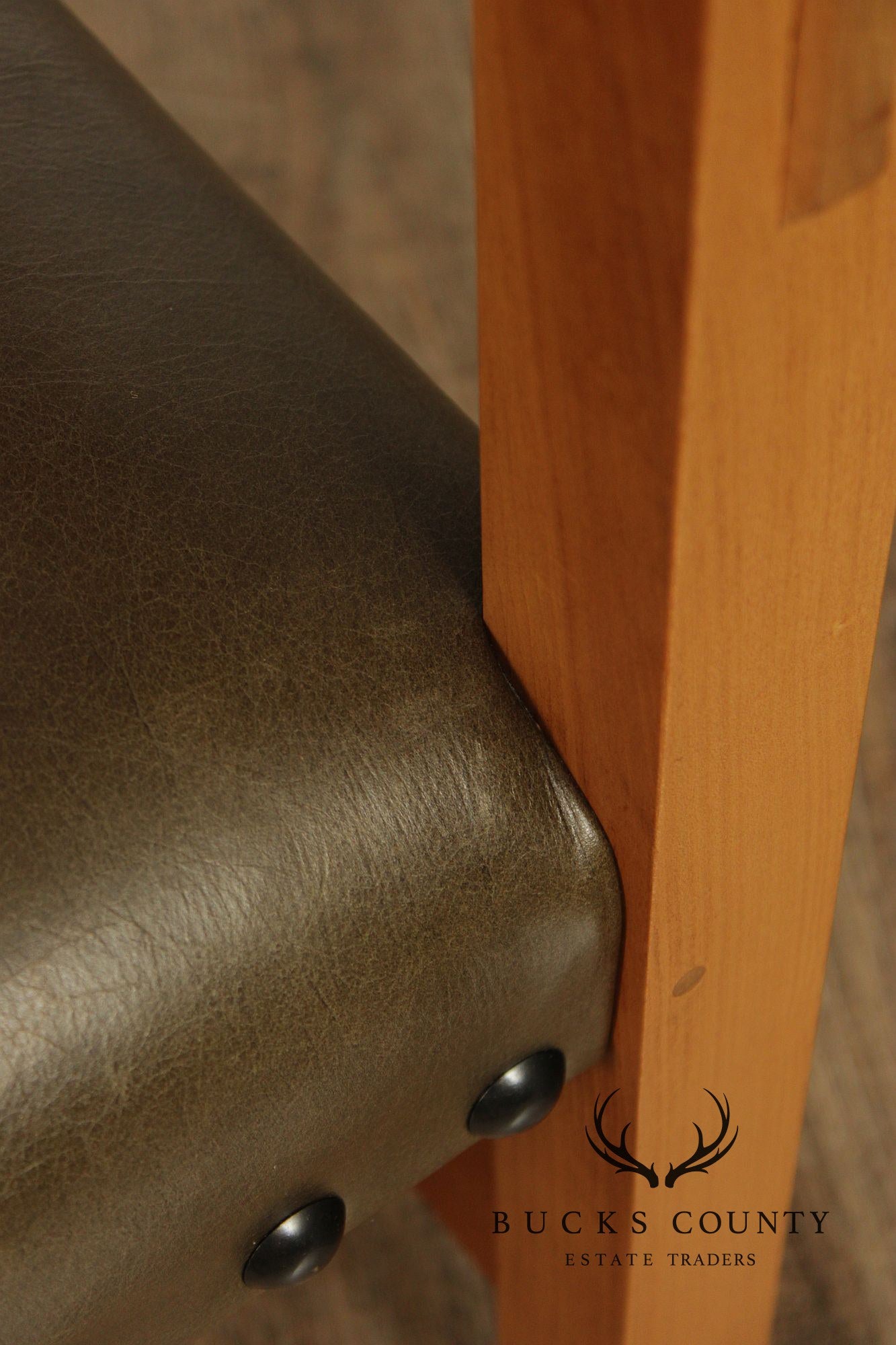 Stickley Mission Collection Cherry and Leather Bench