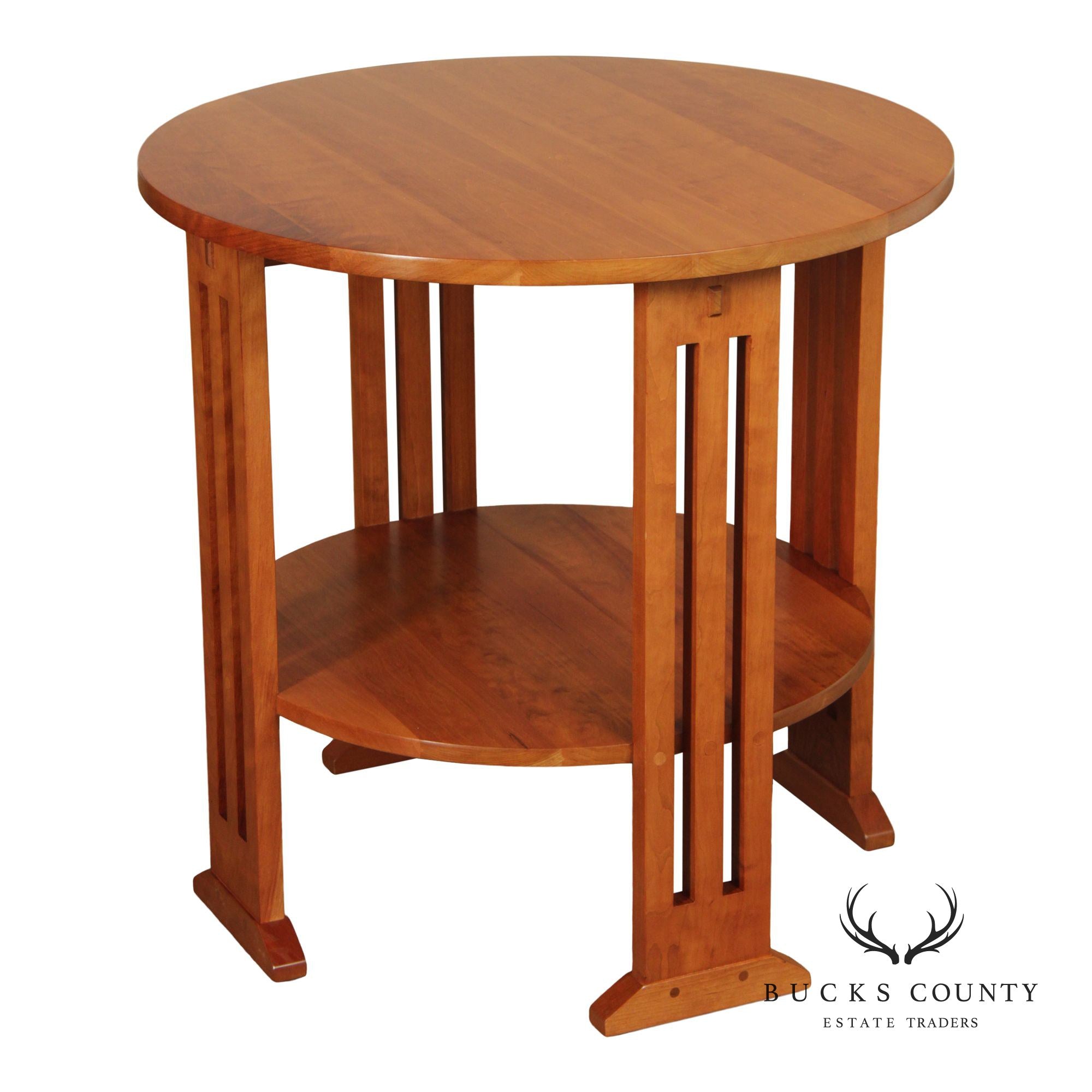 Stickley Mission Collection Cherry Round Lamp Table