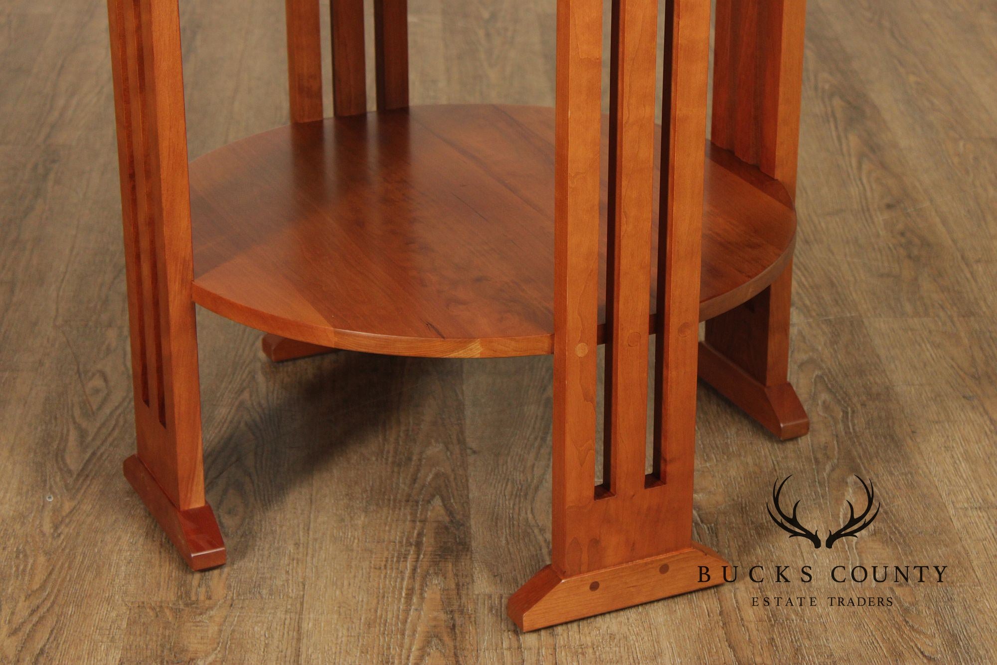 Stickley Mission Collection Cherry Round Lamp Table