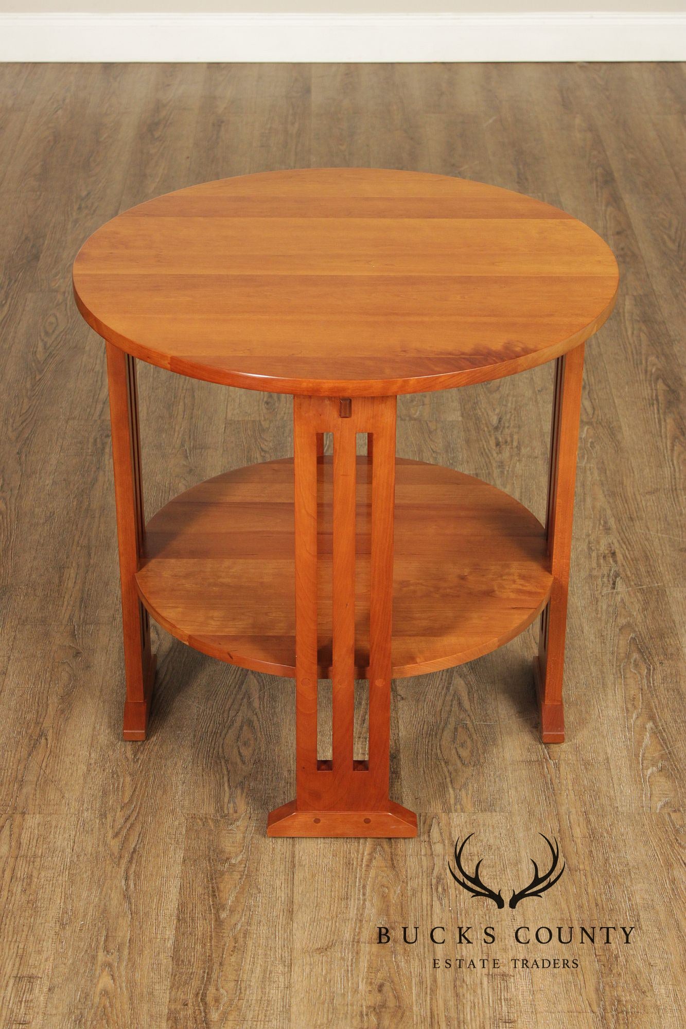 Stickley Mission Collection Cherry Round Lamp Table