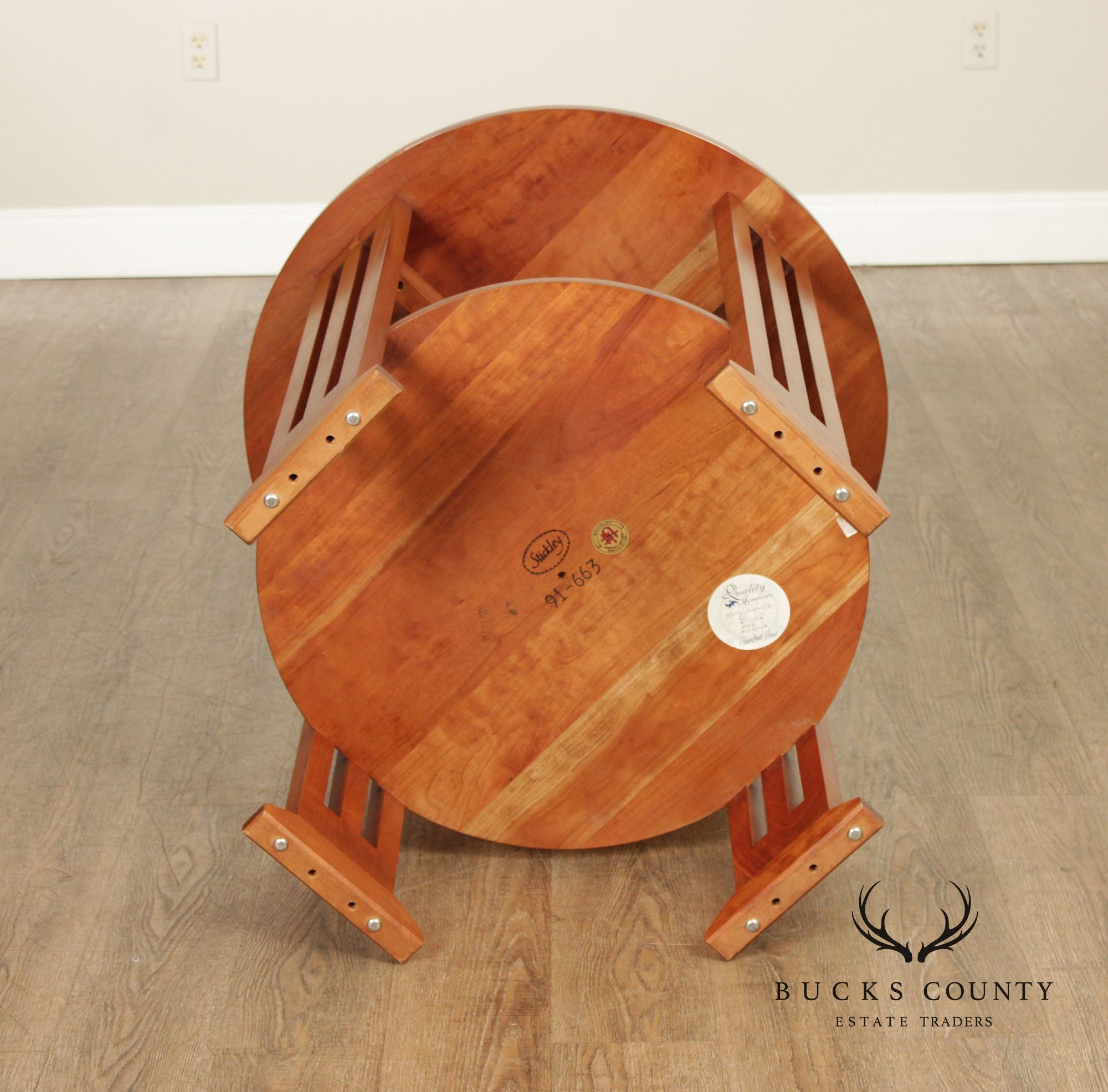 Stickley Mission Collection Cherry Round Lamp Table