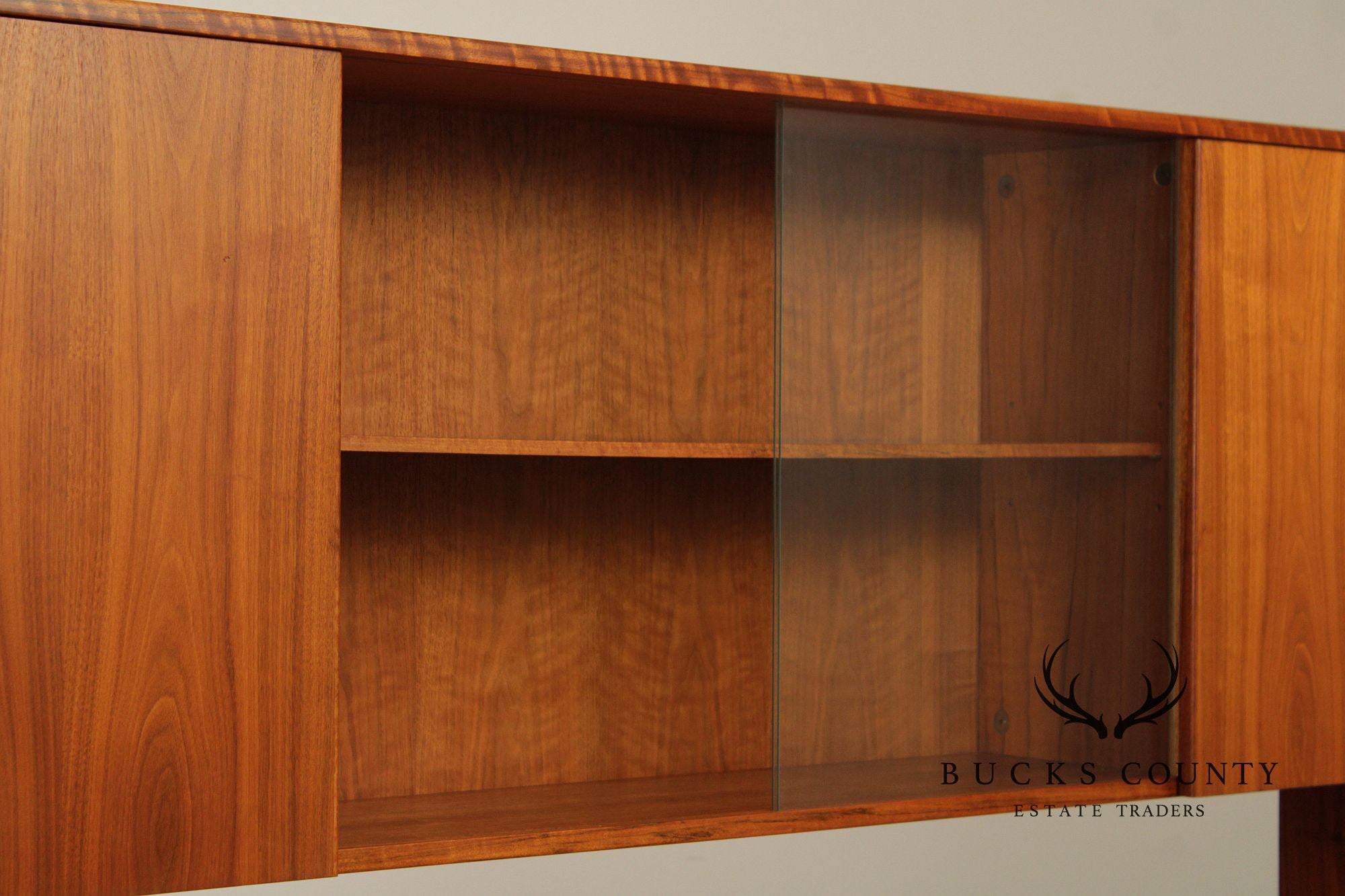 Mid-Century Danish Modern Teak Credenza With Hutch