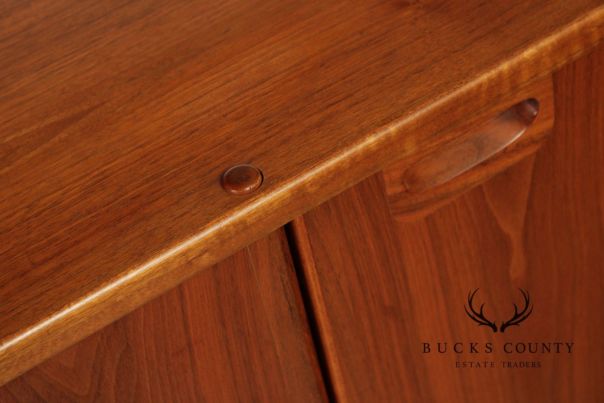 Mid-Century Danish Modern Teak Credenza With Hutch