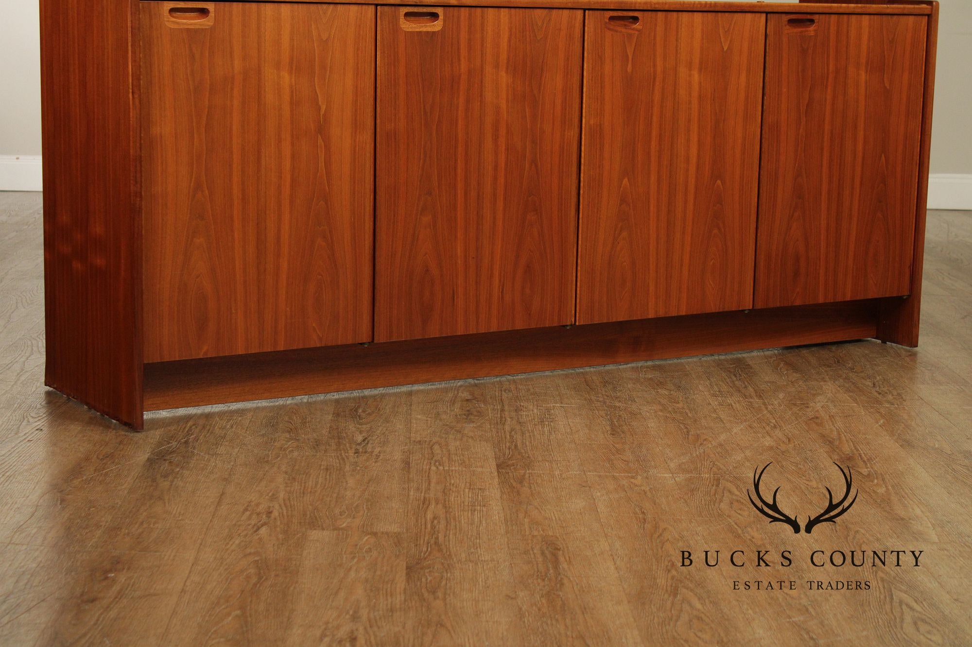 Mid-Century Danish Modern Teak Credenza With Hutch