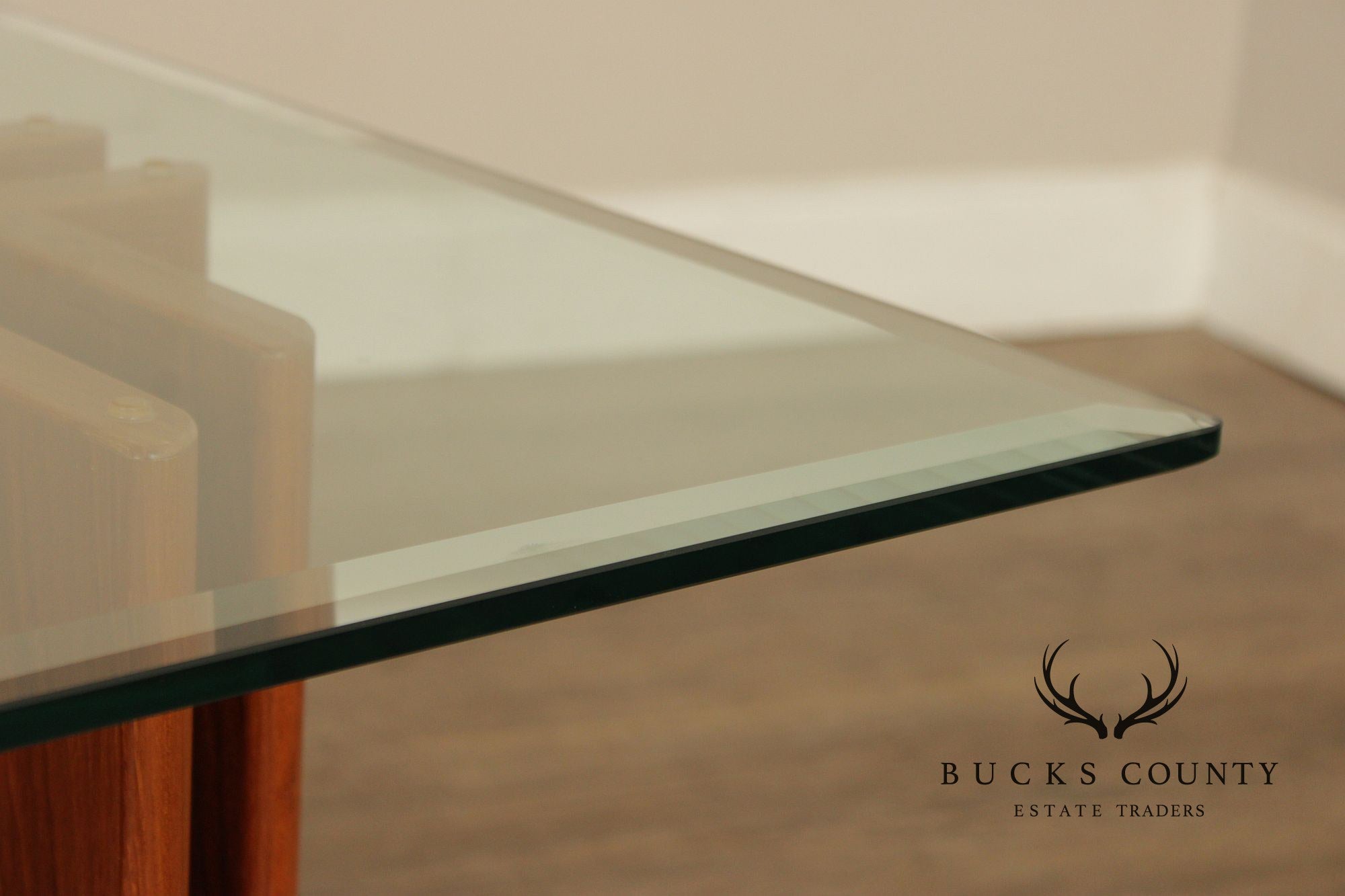 Danish Modern Glass Top Teak End Table