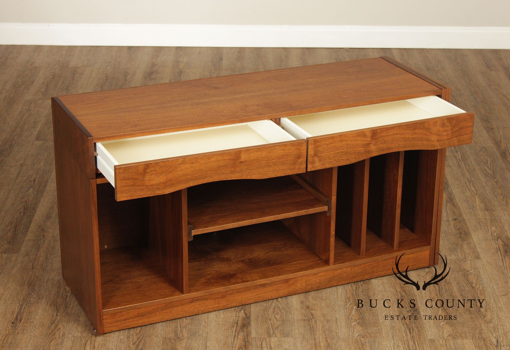 Mid Century Modern Expandable Walnut Credenza Sideboard