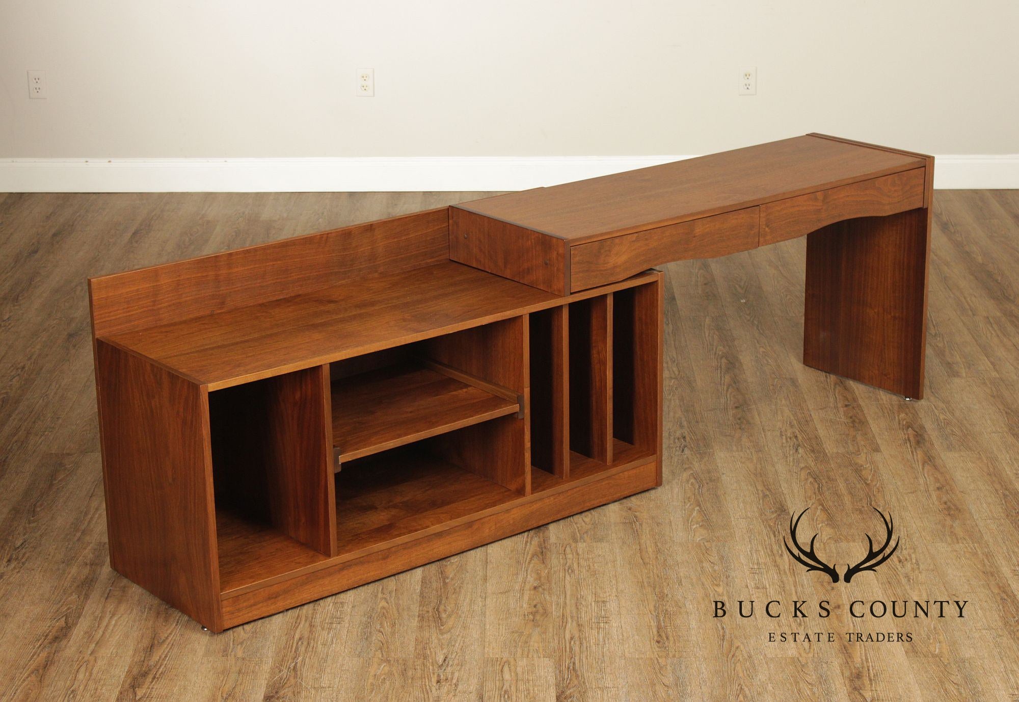 Mid Century Modern Expandable Walnut Credenza Sideboard