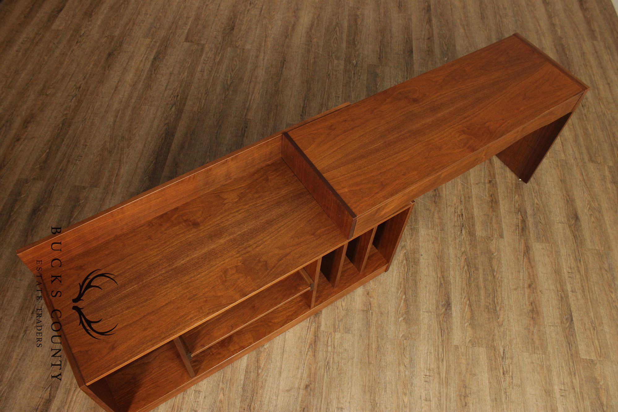 Mid Century Modern Expandable Walnut Credenza Sideboard