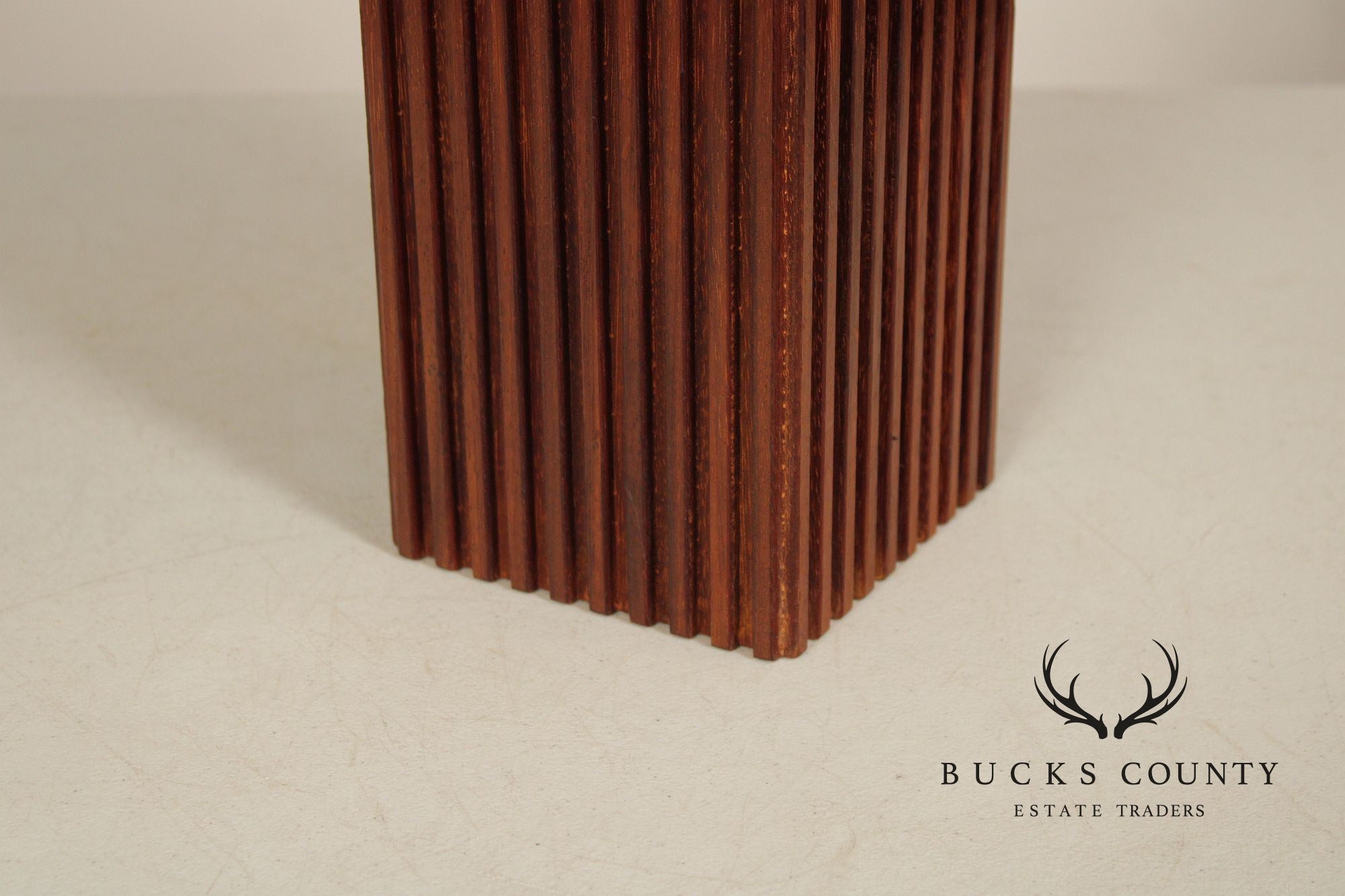 Mid Century Modern Carved Wood Table Lamp
