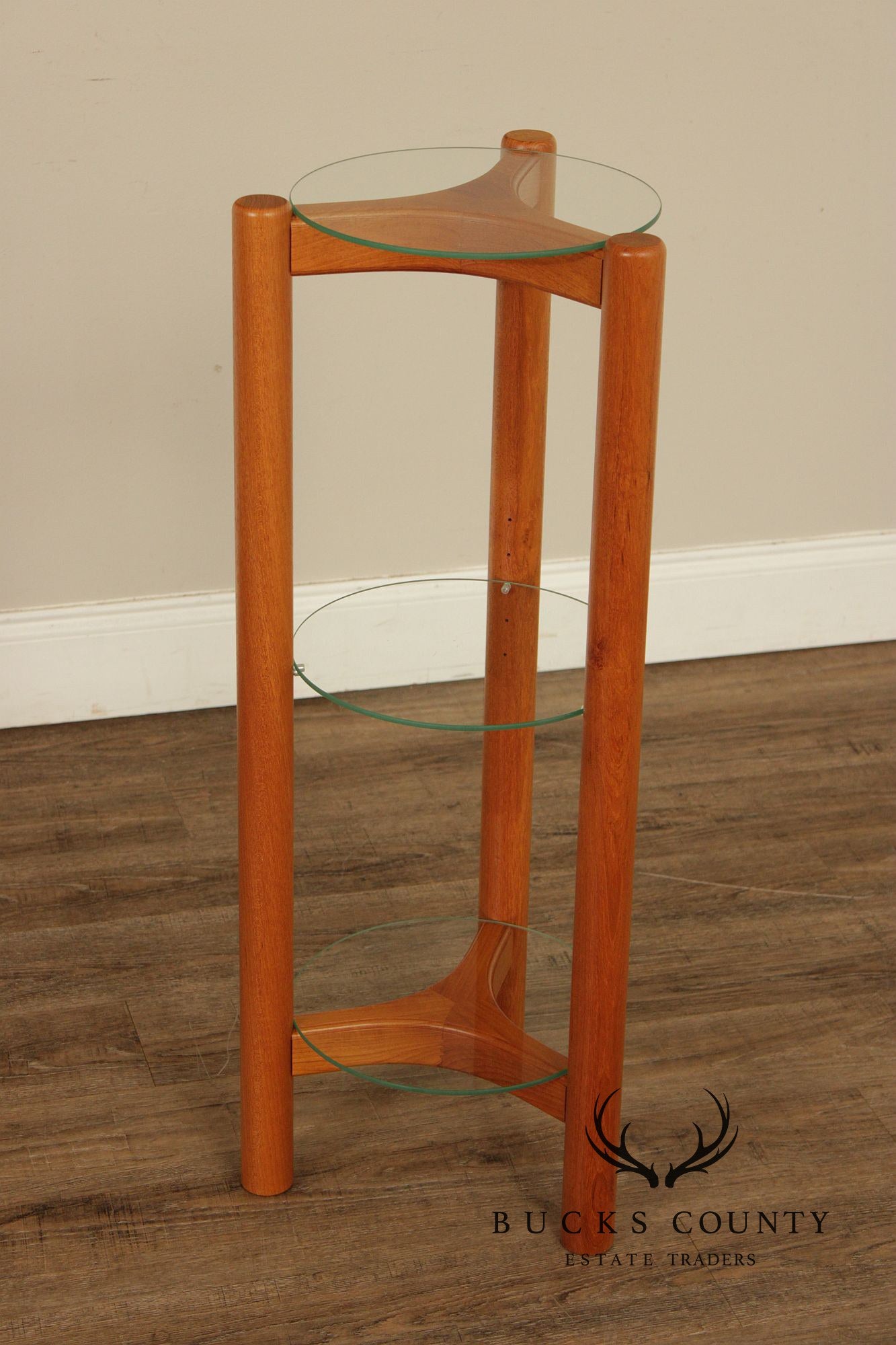Lysgaard Mobler Danish Modern Pair of Teak Plant Stands