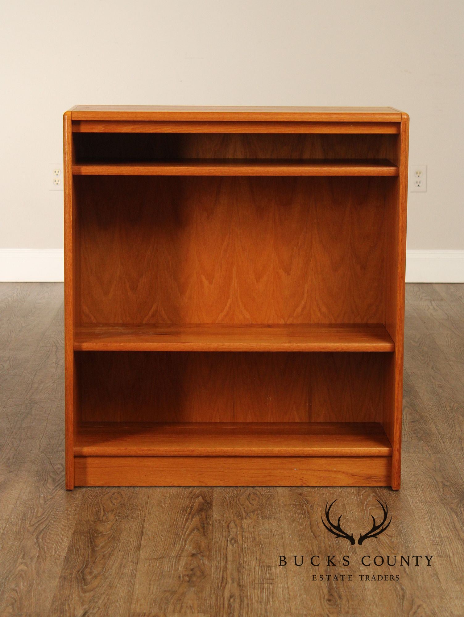 Danish Modern Teak Open Low Bookcase