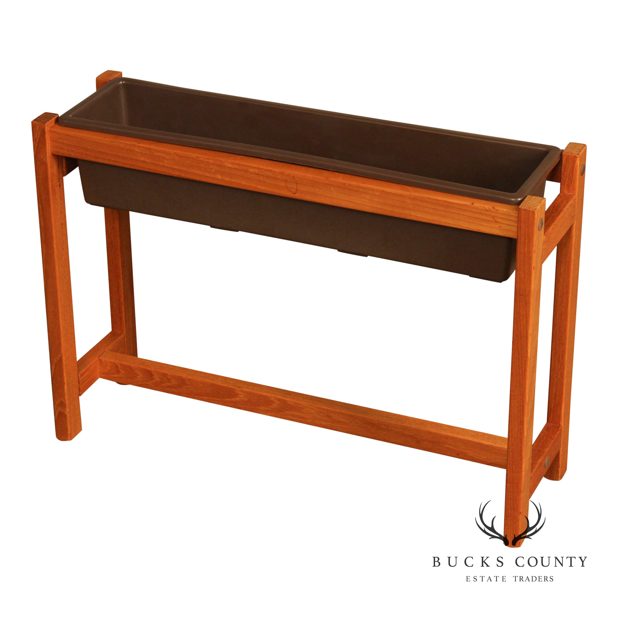 Danish Modern Style Planter in Teak Stand