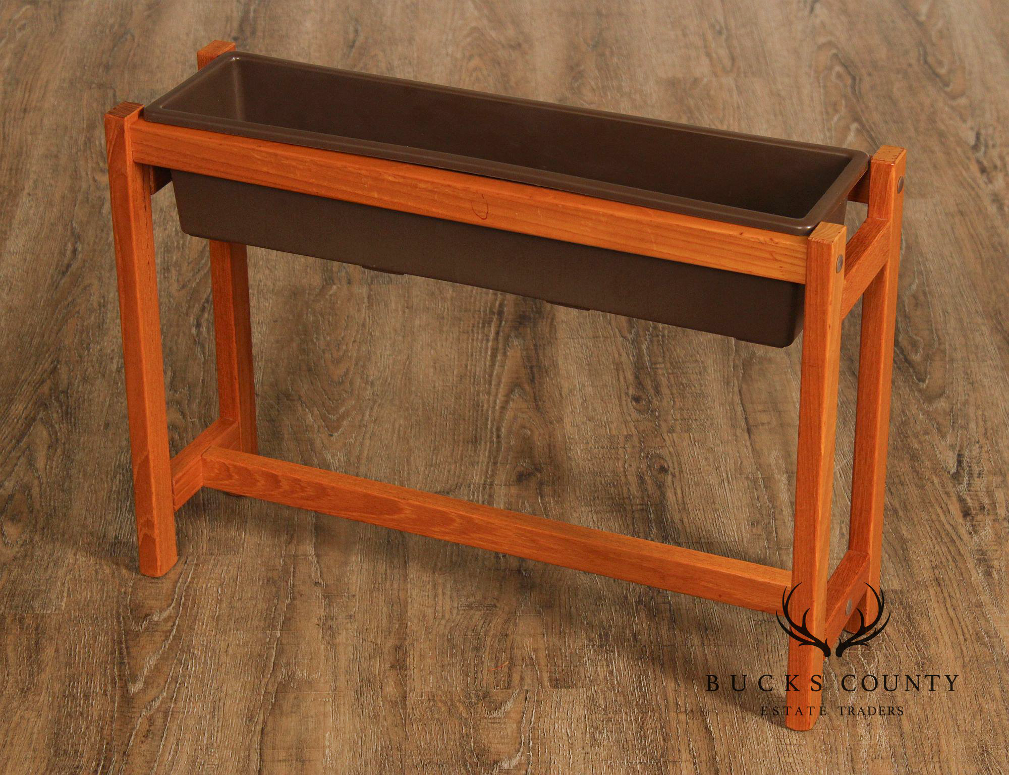 Danish Modern Style Planter in Teak Stand