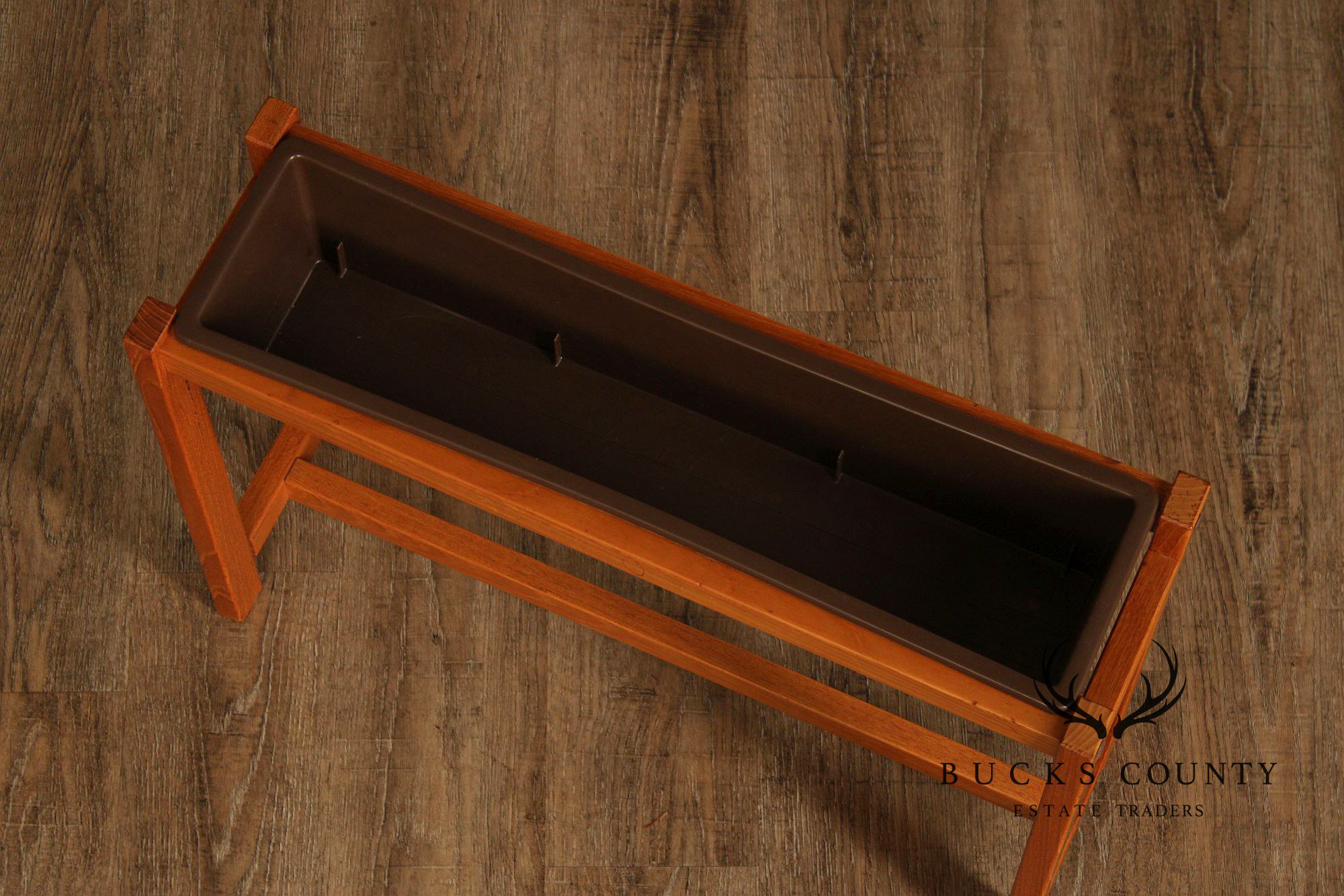 Danish Modern Style Planter in Teak Stand