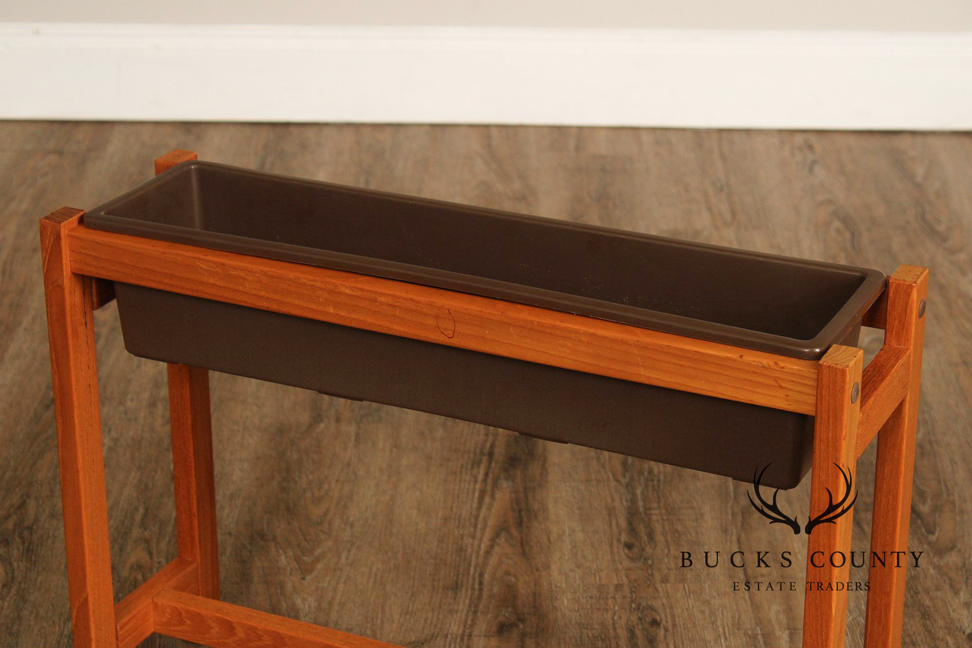 Danish Modern Style Planter in Teak Stand