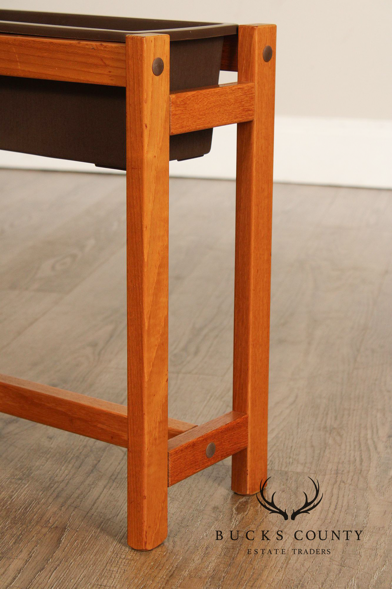 Danish Modern Style Planter in Teak Stand