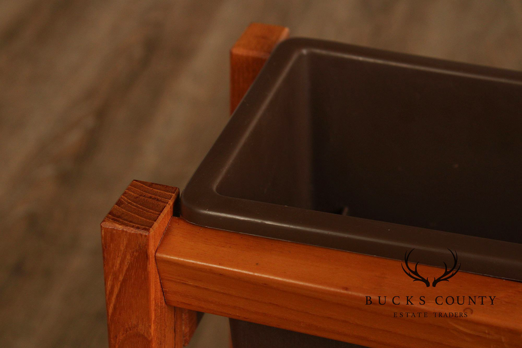 Danish Modern Style Planter in Teak Stand