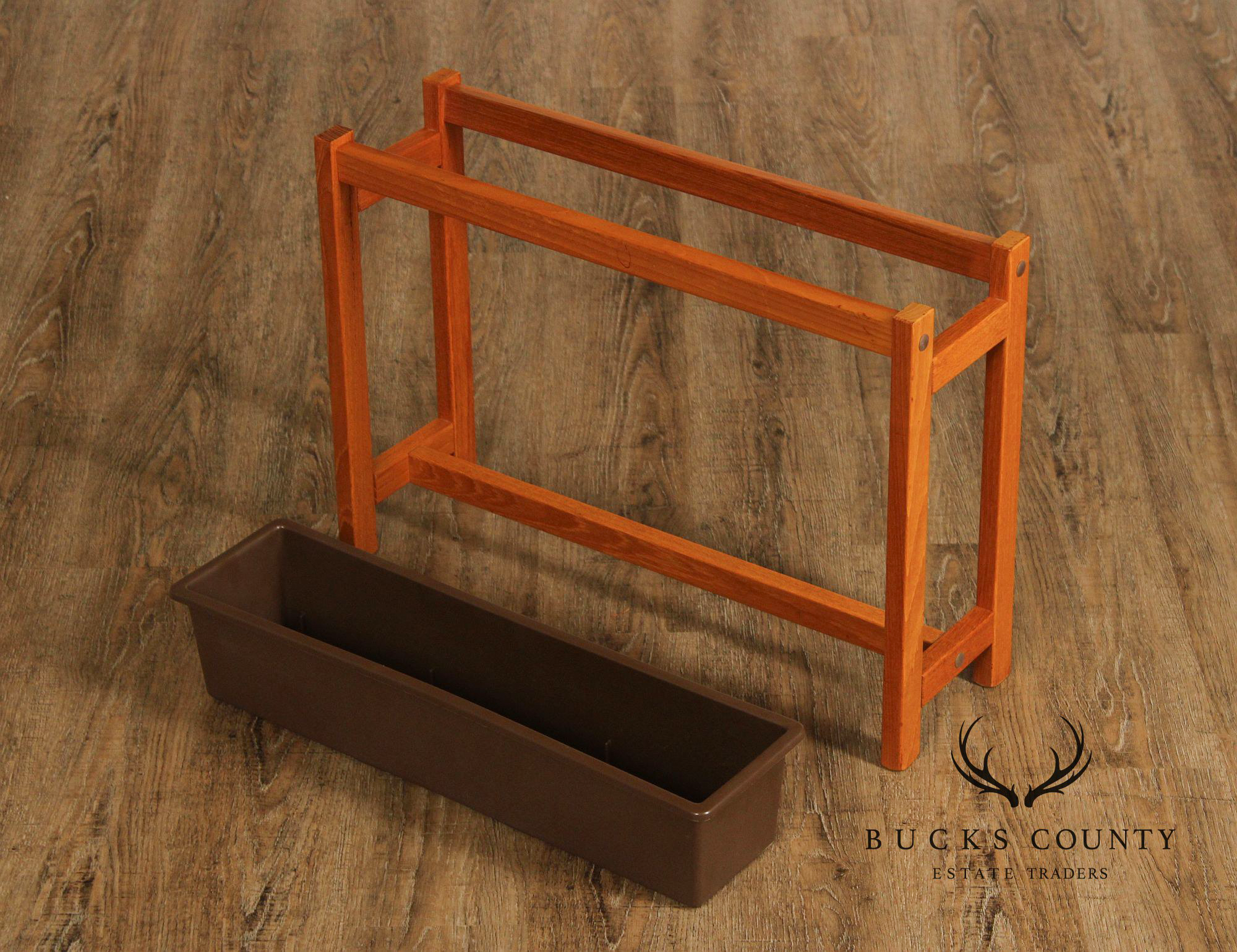 Danish Modern Style Planter in Teak Stand