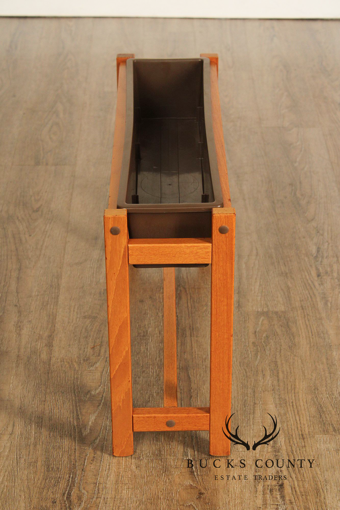 Danish Modern Style Planter in Teak Stand