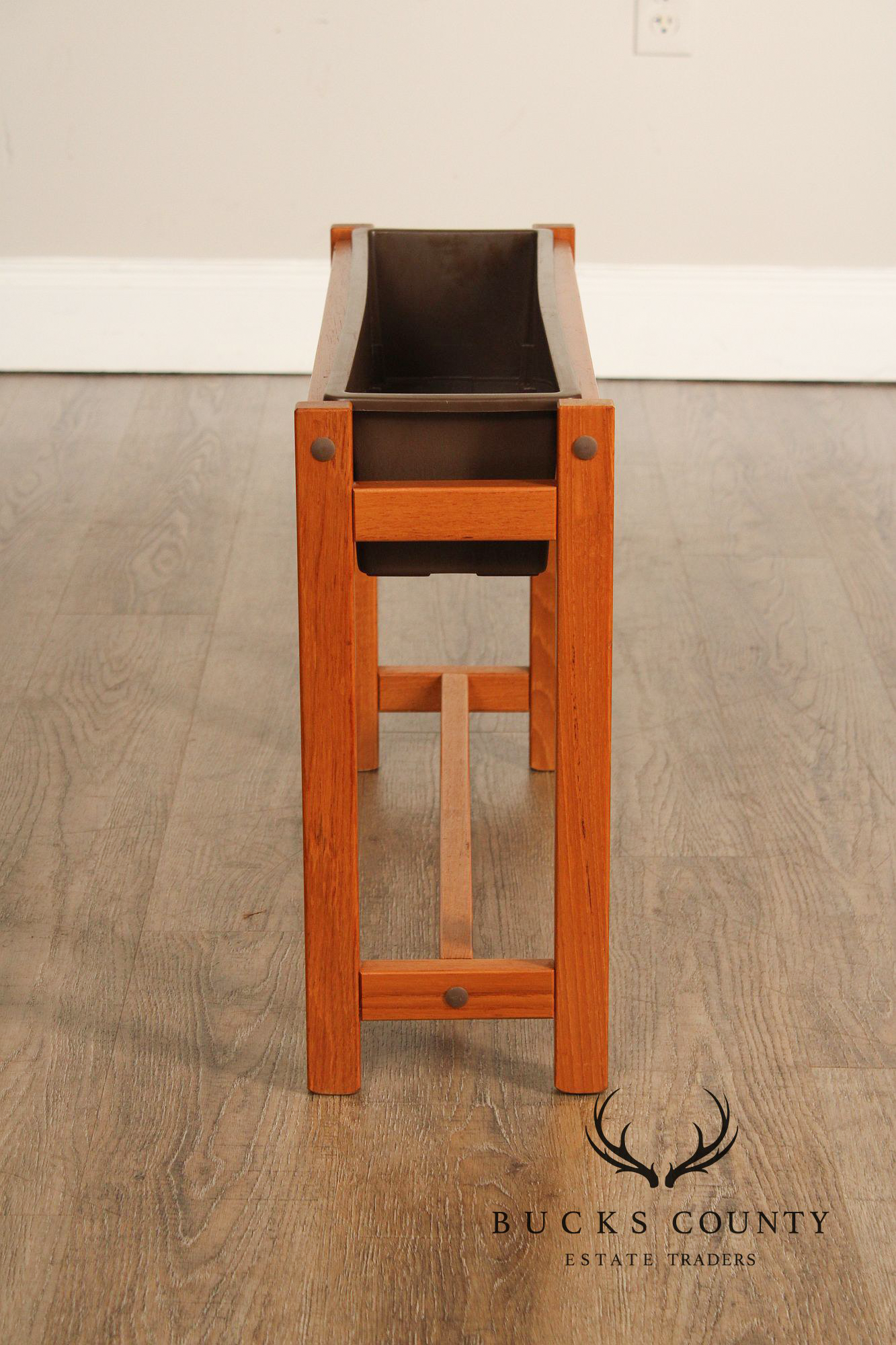 Danish Modern Style Planter in Teak Stand