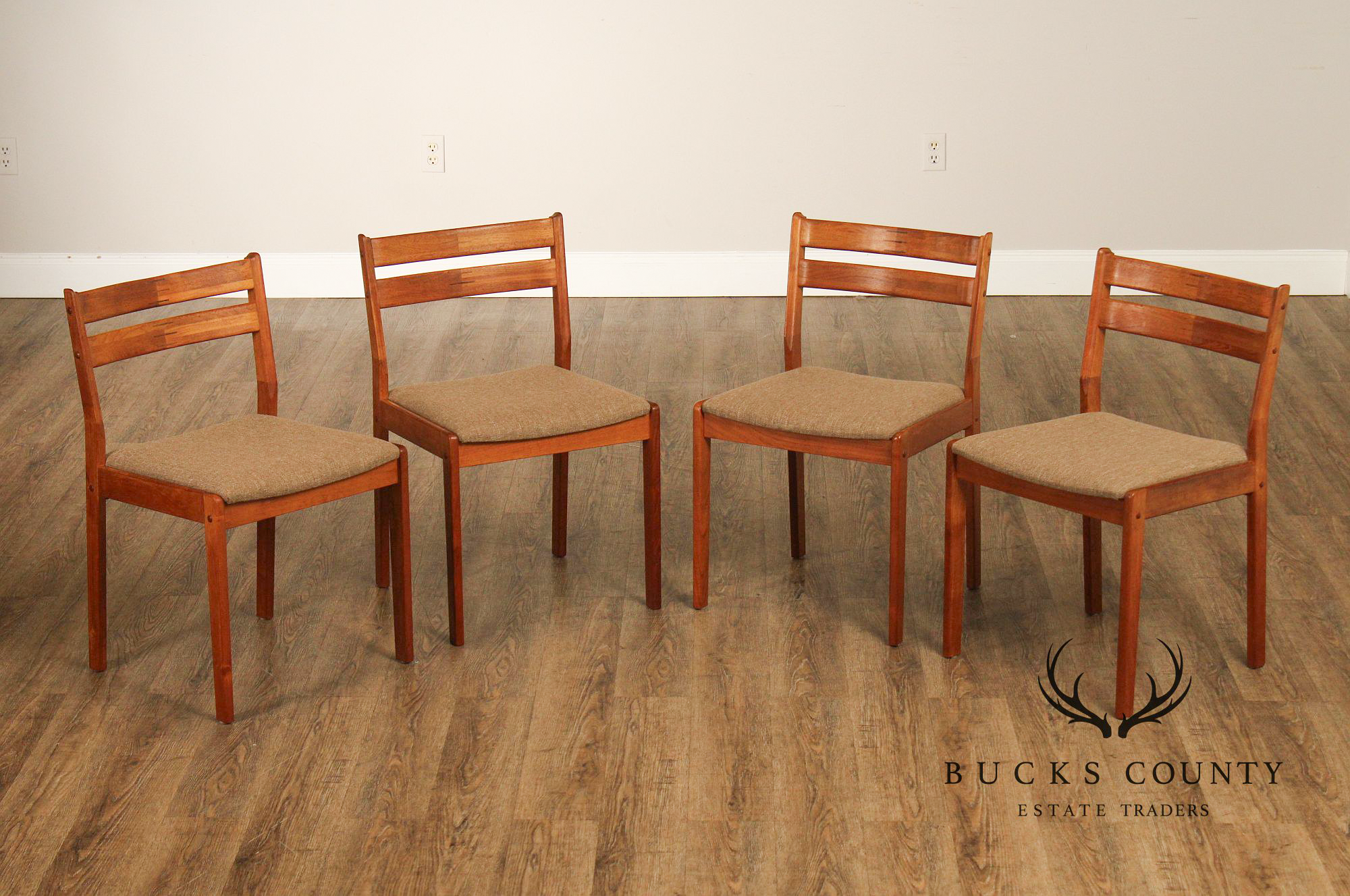 Uldum Mobelfabrik Danish Modern Set of Four Teak Dining Chairs