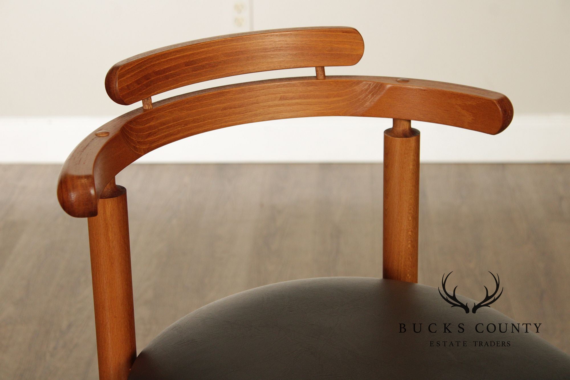 Findahls Møbelfabrik Danish Modern Pair Beech Wood Bar Stools