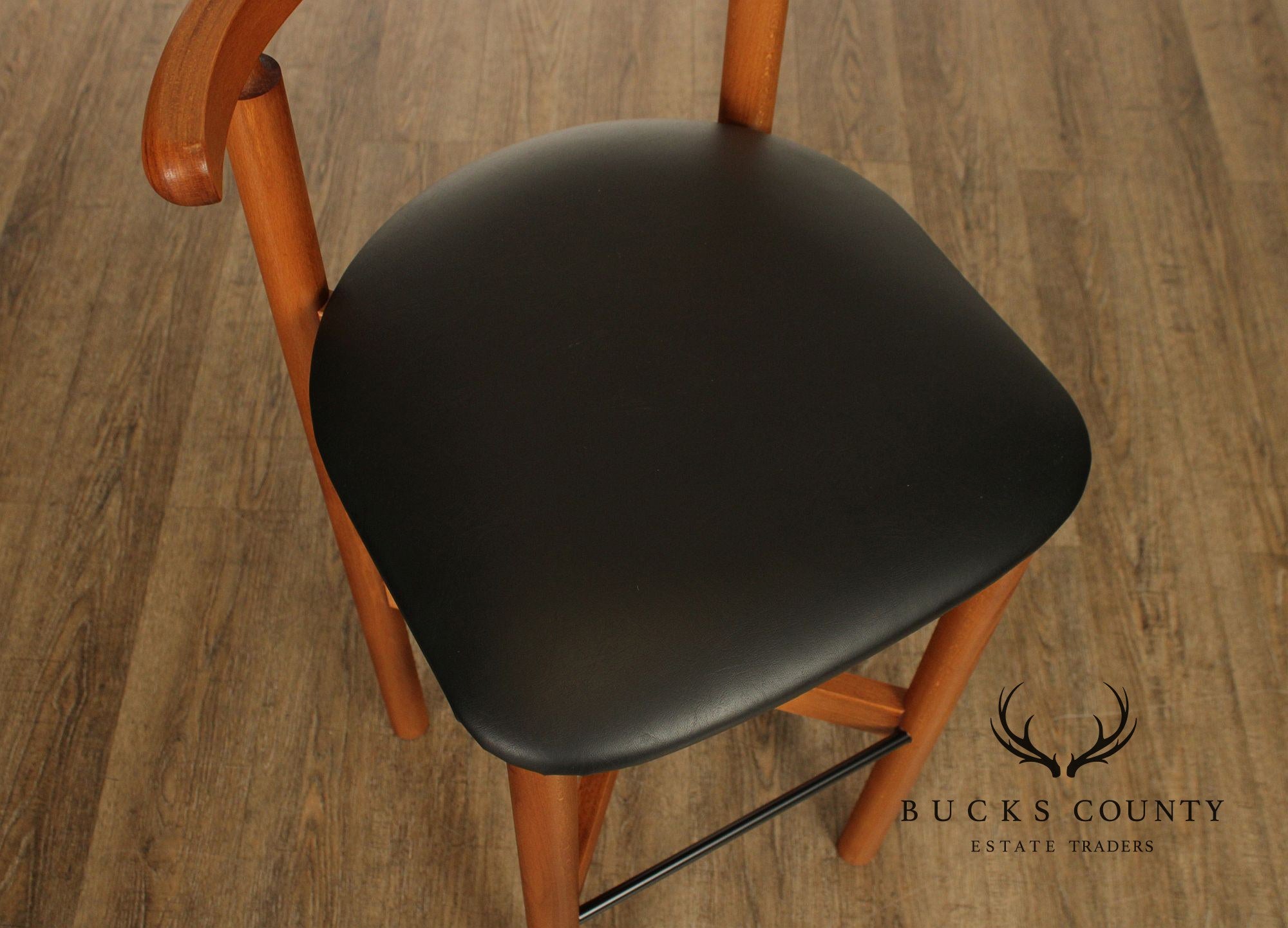 Findahls Møbelfabrik Danish Modern Pair Beech Wood Bar Stools