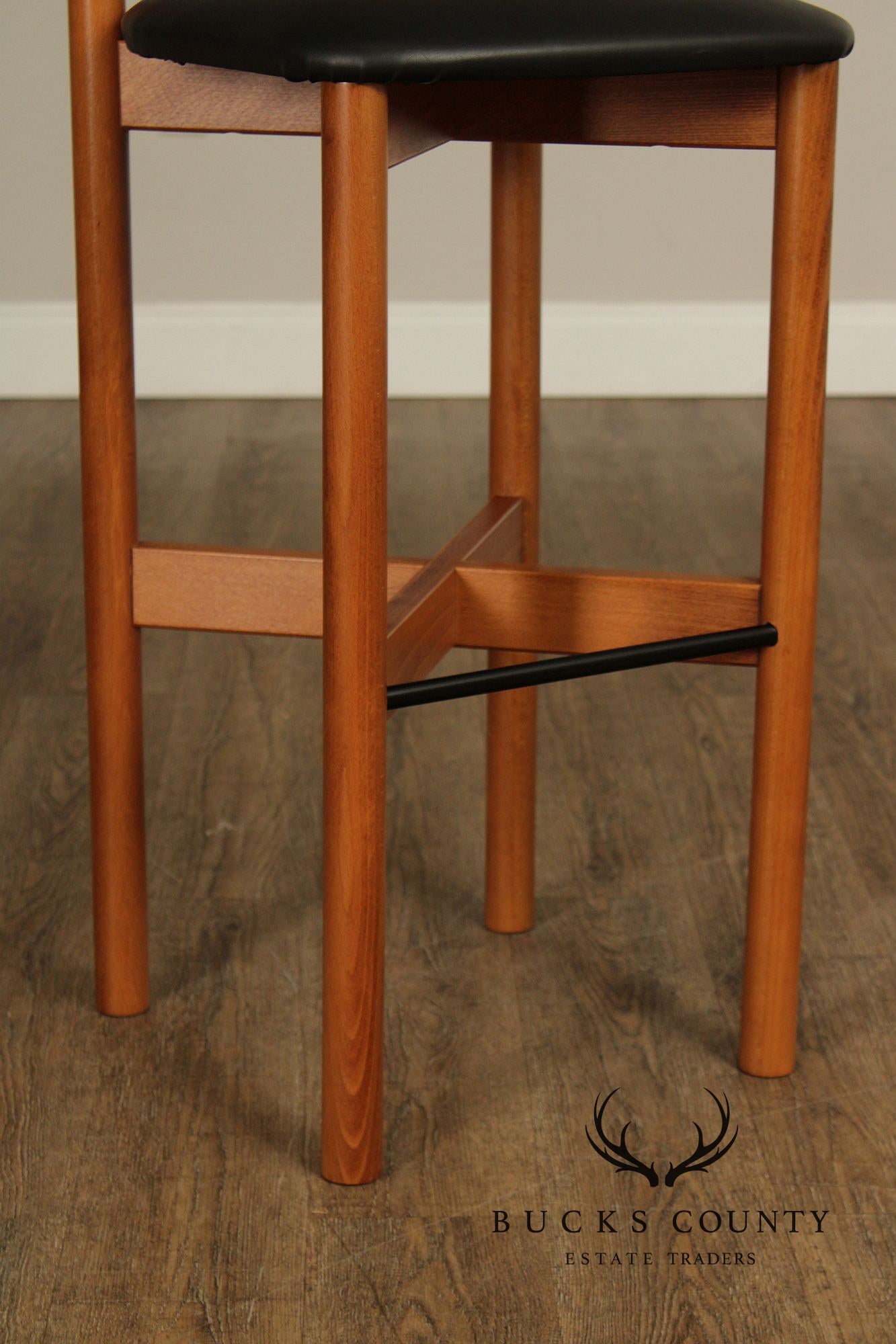 Findahls Møbelfabrik Danish Modern Pair Beech Wood Bar Stools