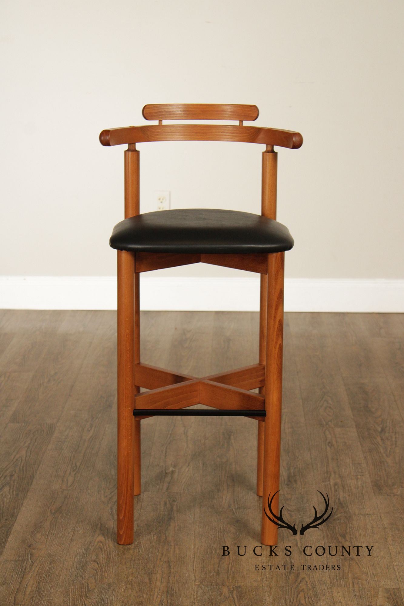 Findahls Møbelfabrik Danish Modern Pair Beech Wood Bar Stools