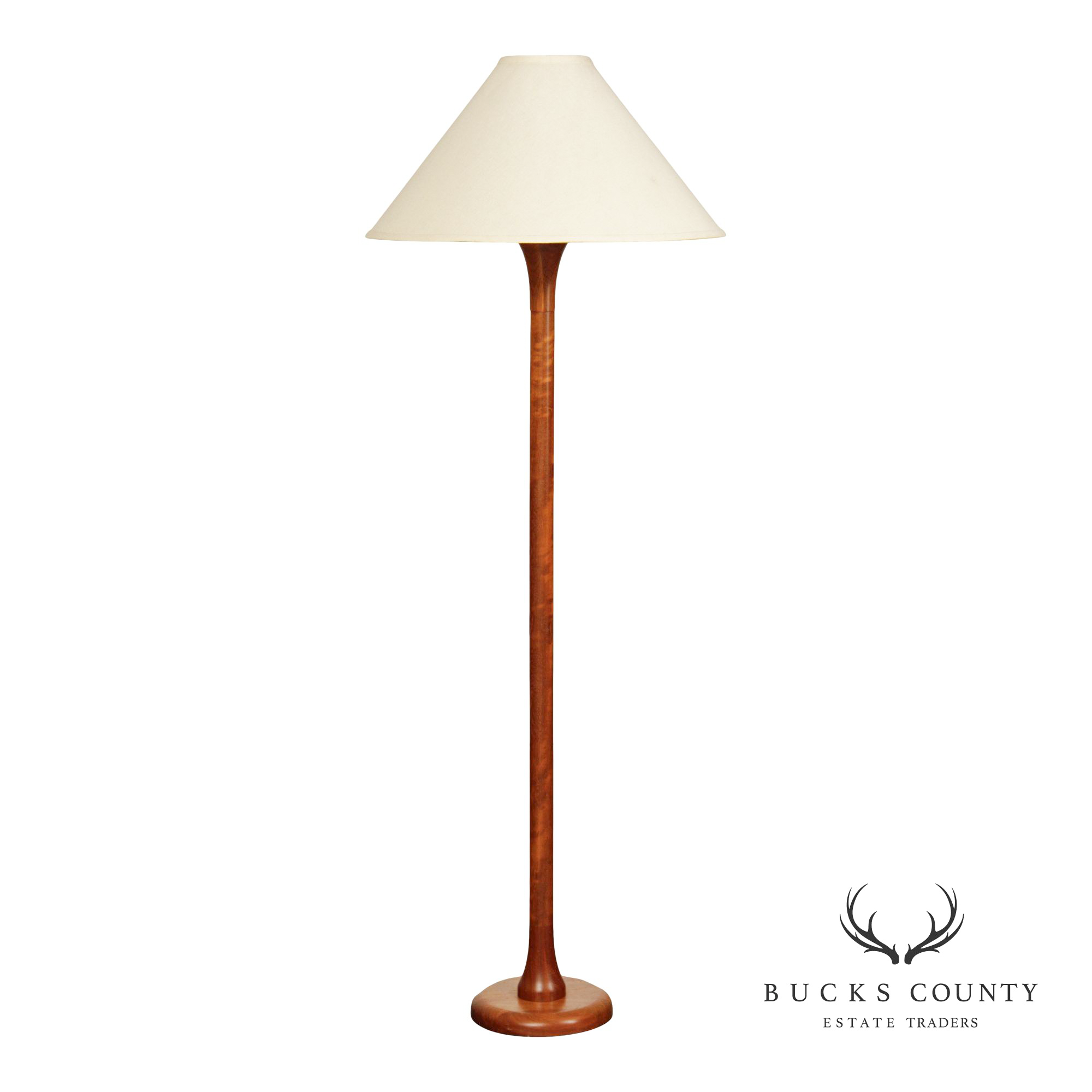 Vintage Danish Modern Teak Columnar Floor Lamp
