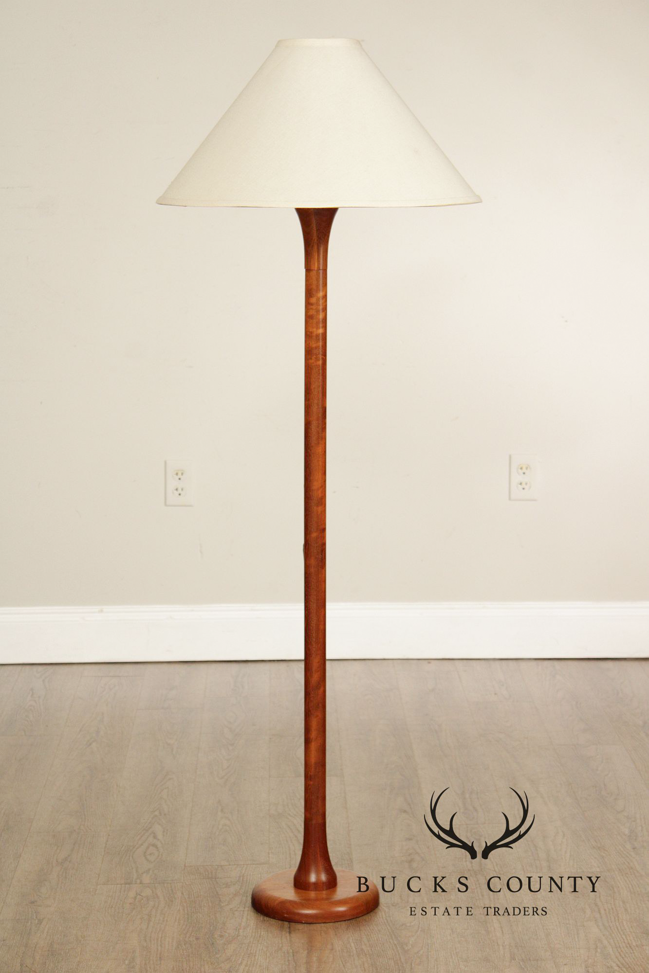 Vintage Danish Modern Teak Columnar Floor Lamp