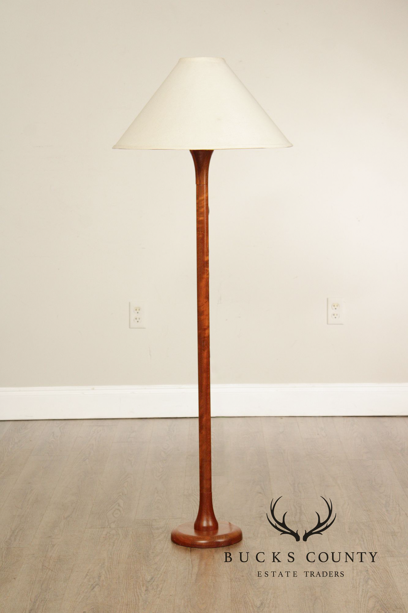 Vintage Danish Modern Teak Columnar Floor Lamp