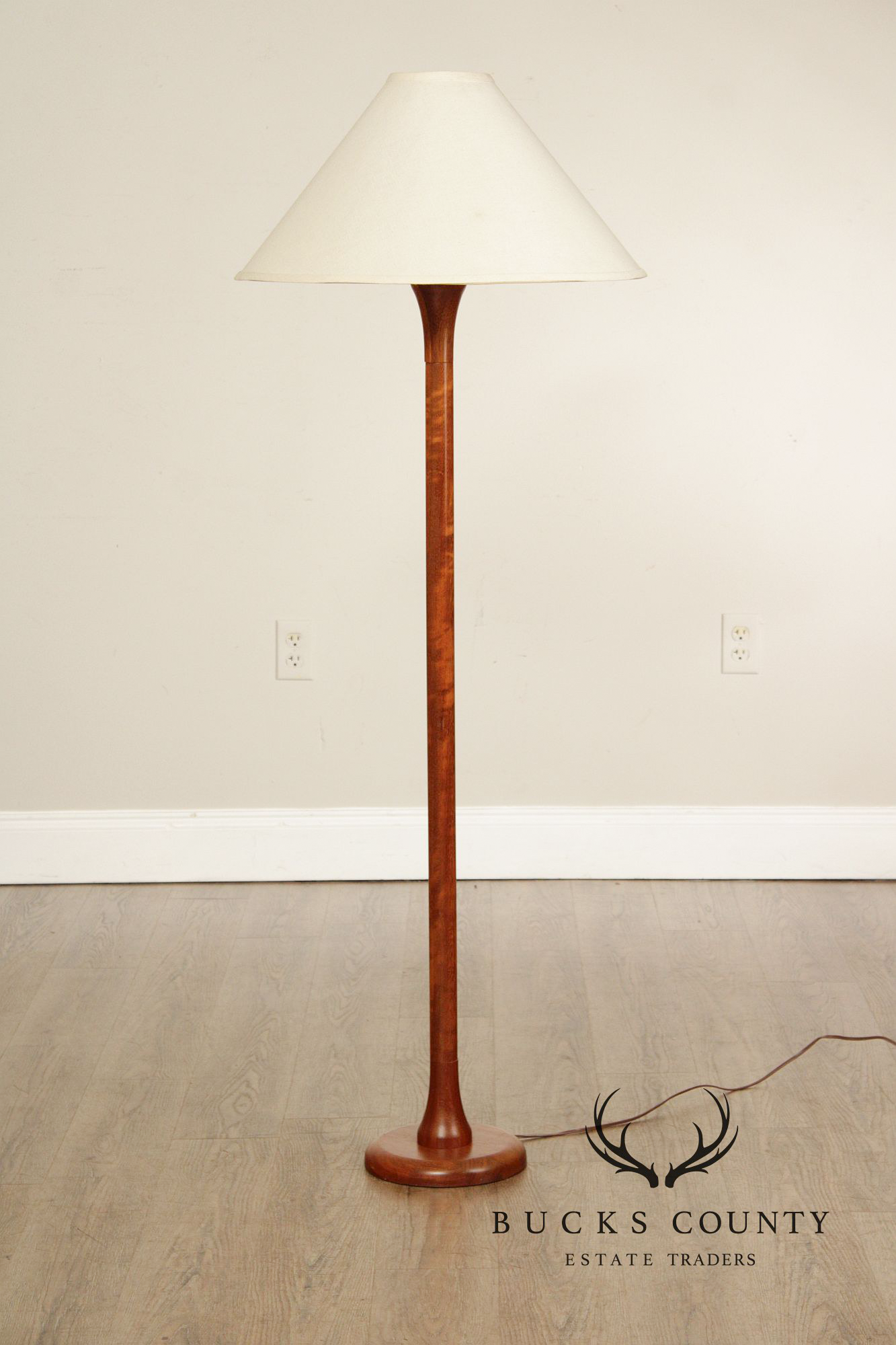 Vintage Danish Modern Teak Columnar Floor Lamp