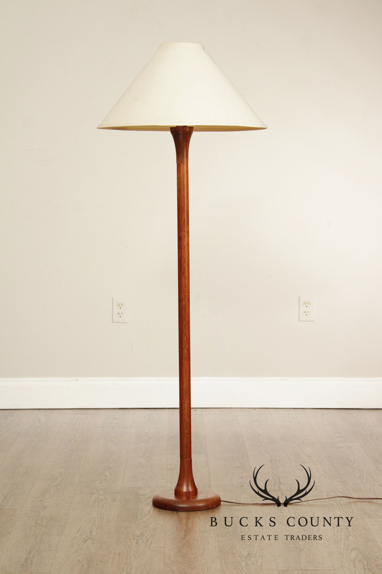 Vintage Danish Modern Teak Columnar Floor Lamp