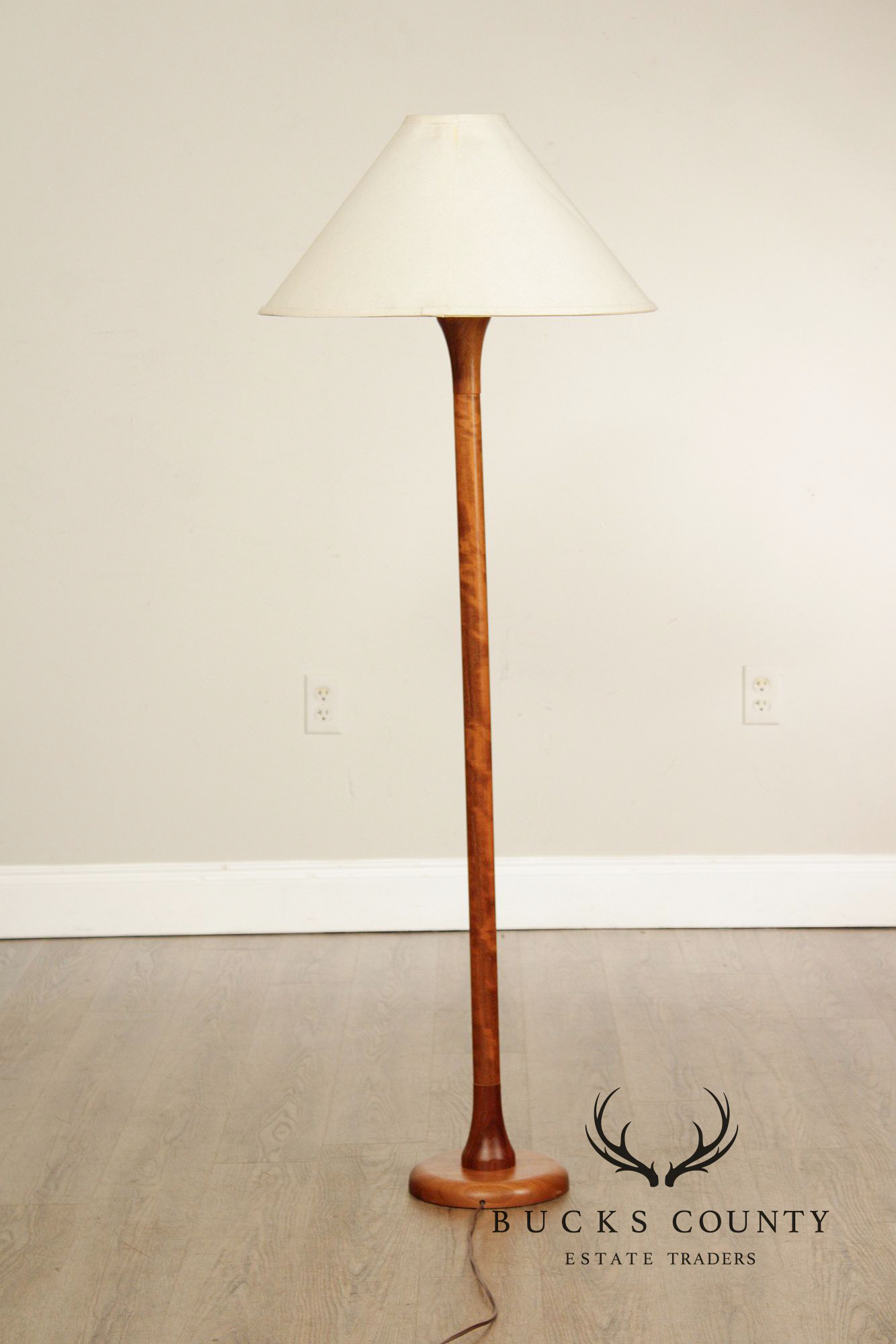 Vintage Danish Modern Teak Columnar Floor Lamp