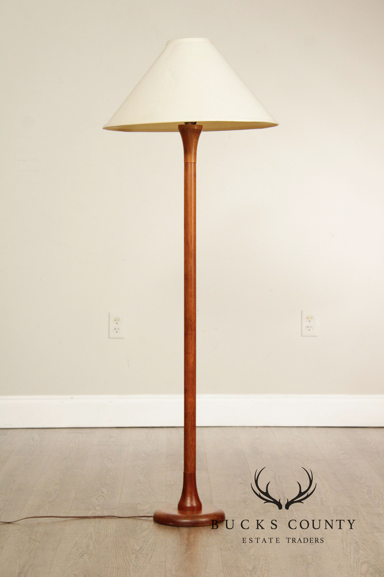 Vintage Danish Modern Teak Columnar Floor Lamp