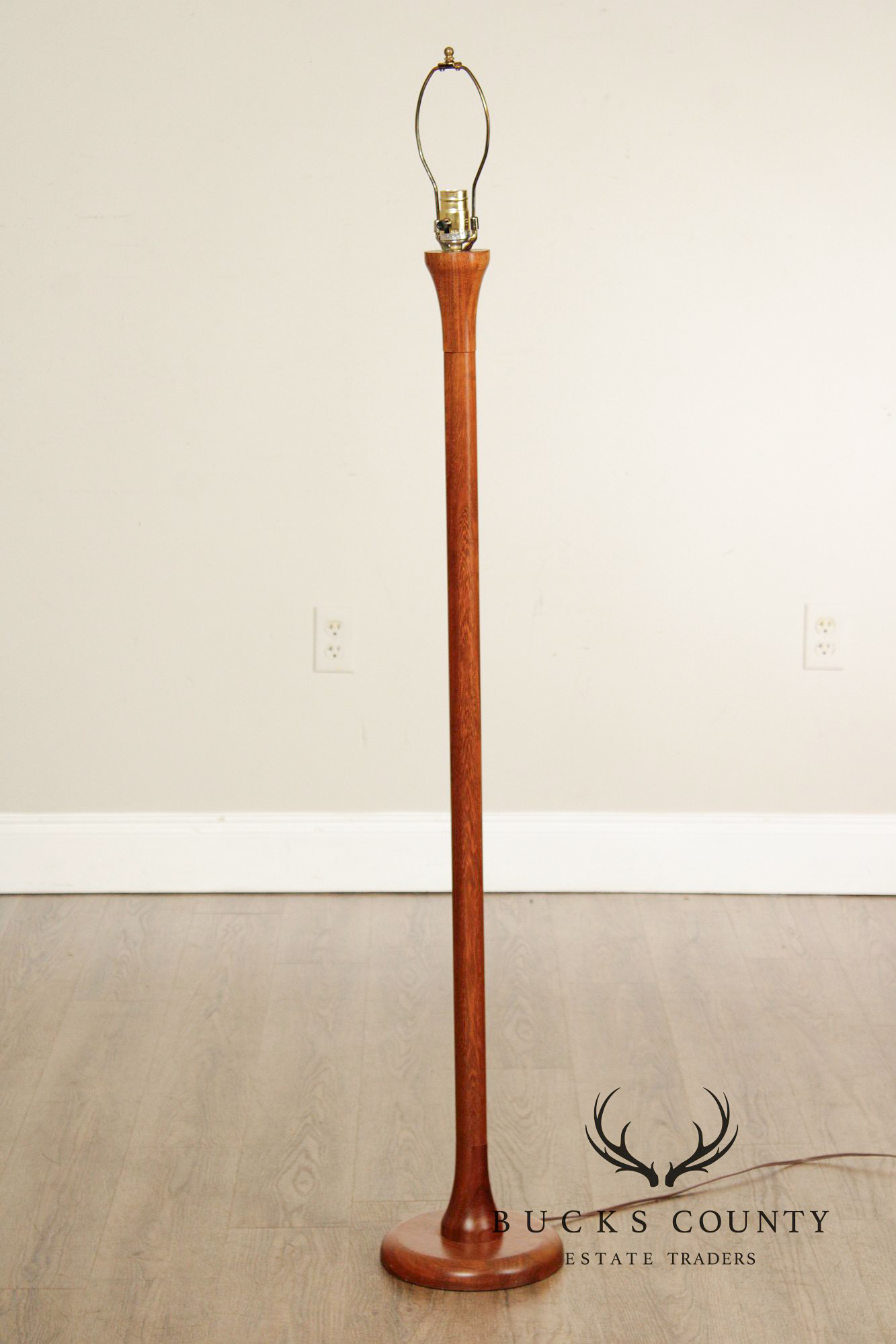 Vintage Danish Modern Teak Columnar Floor Lamp