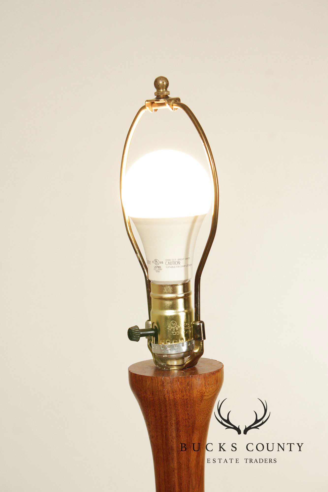 Vintage Danish Modern Teak Columnar Floor Lamp