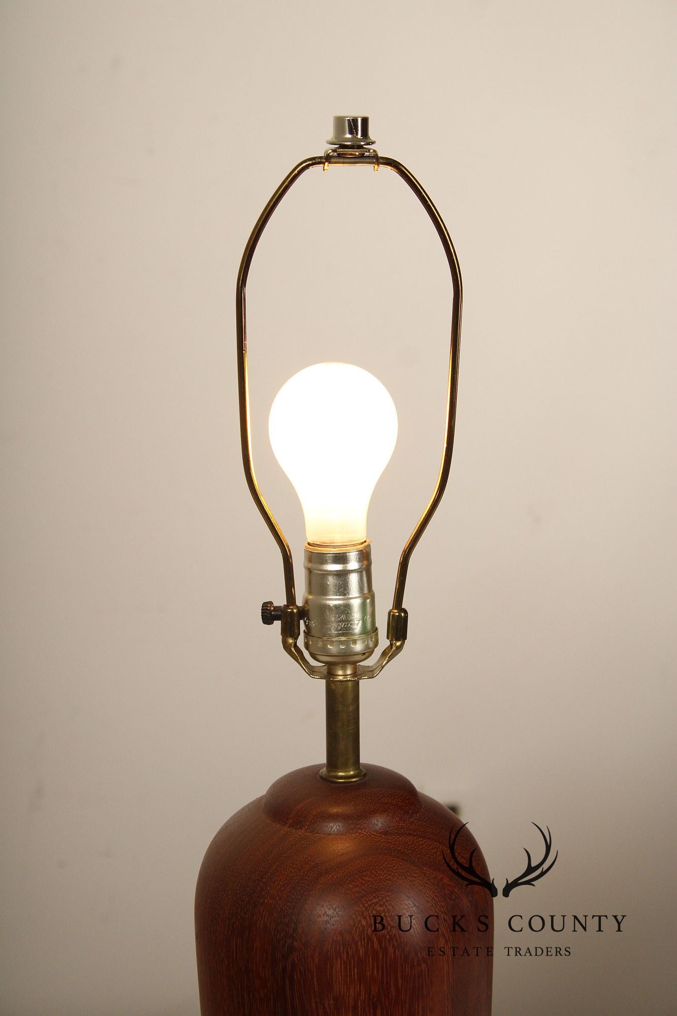 Danish Modern Pair of Sculpted Teak Table Lamps