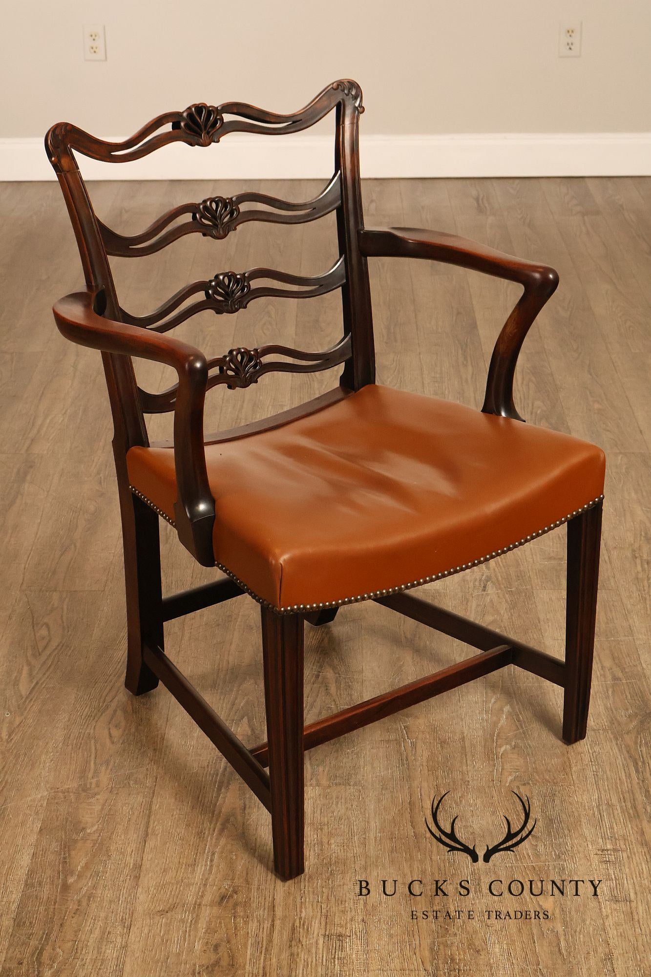 Scottish Chippendale Style Set Of Twelve Ribbon Back Mahogany Dining Chairs