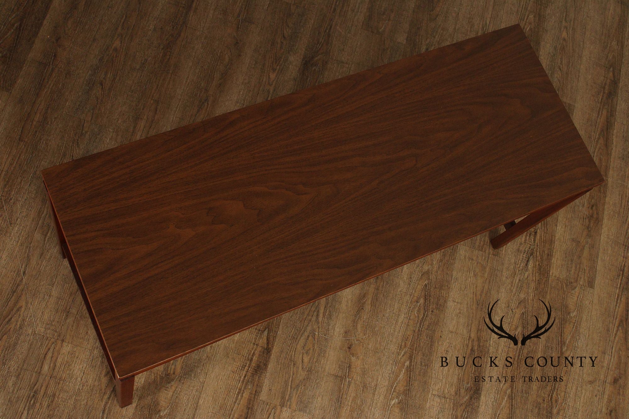 Jens Risom Style Mid Century Modern Walnut Console