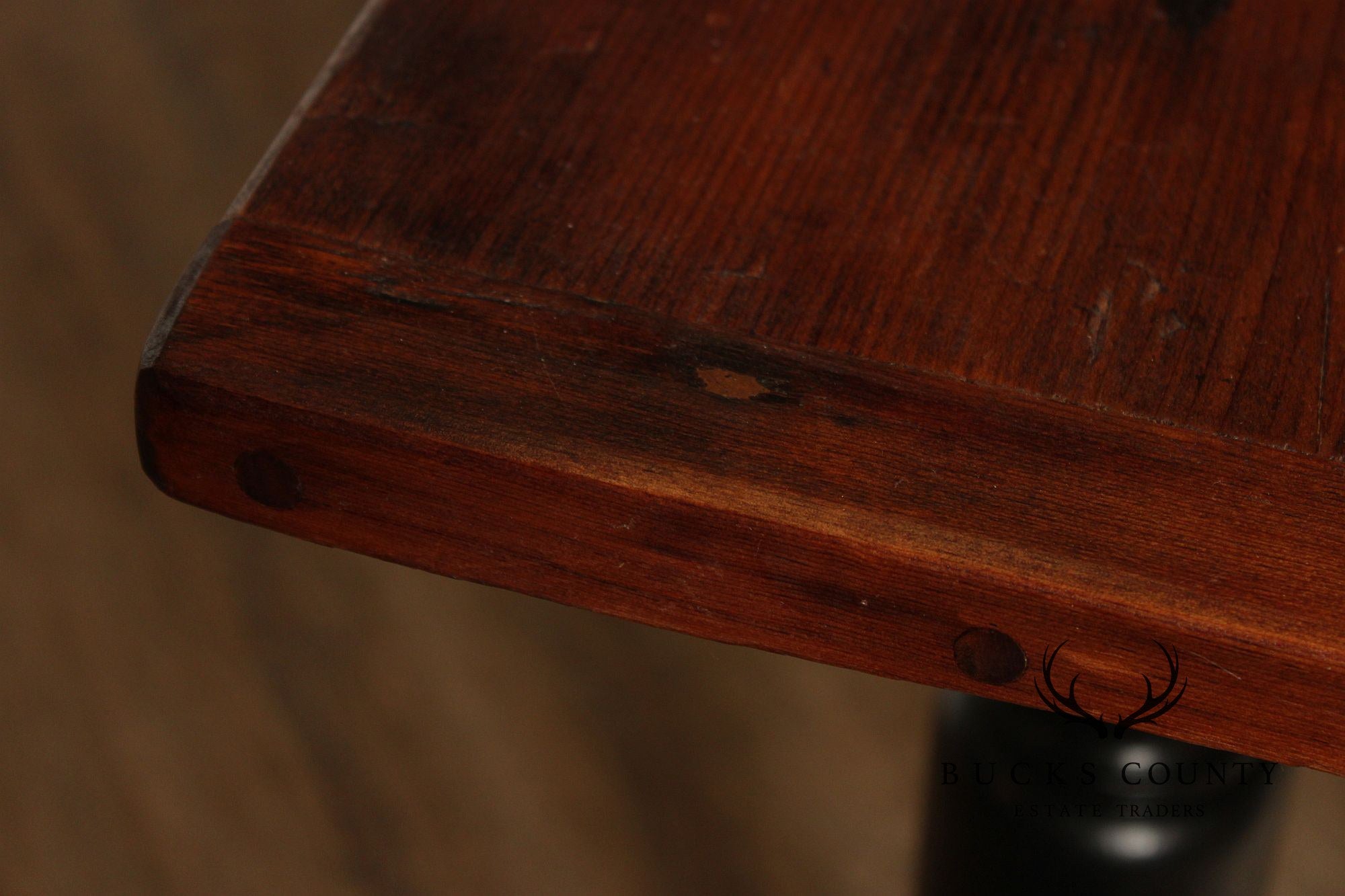 Antique Rustic Pine Farmhouse Dining Table
