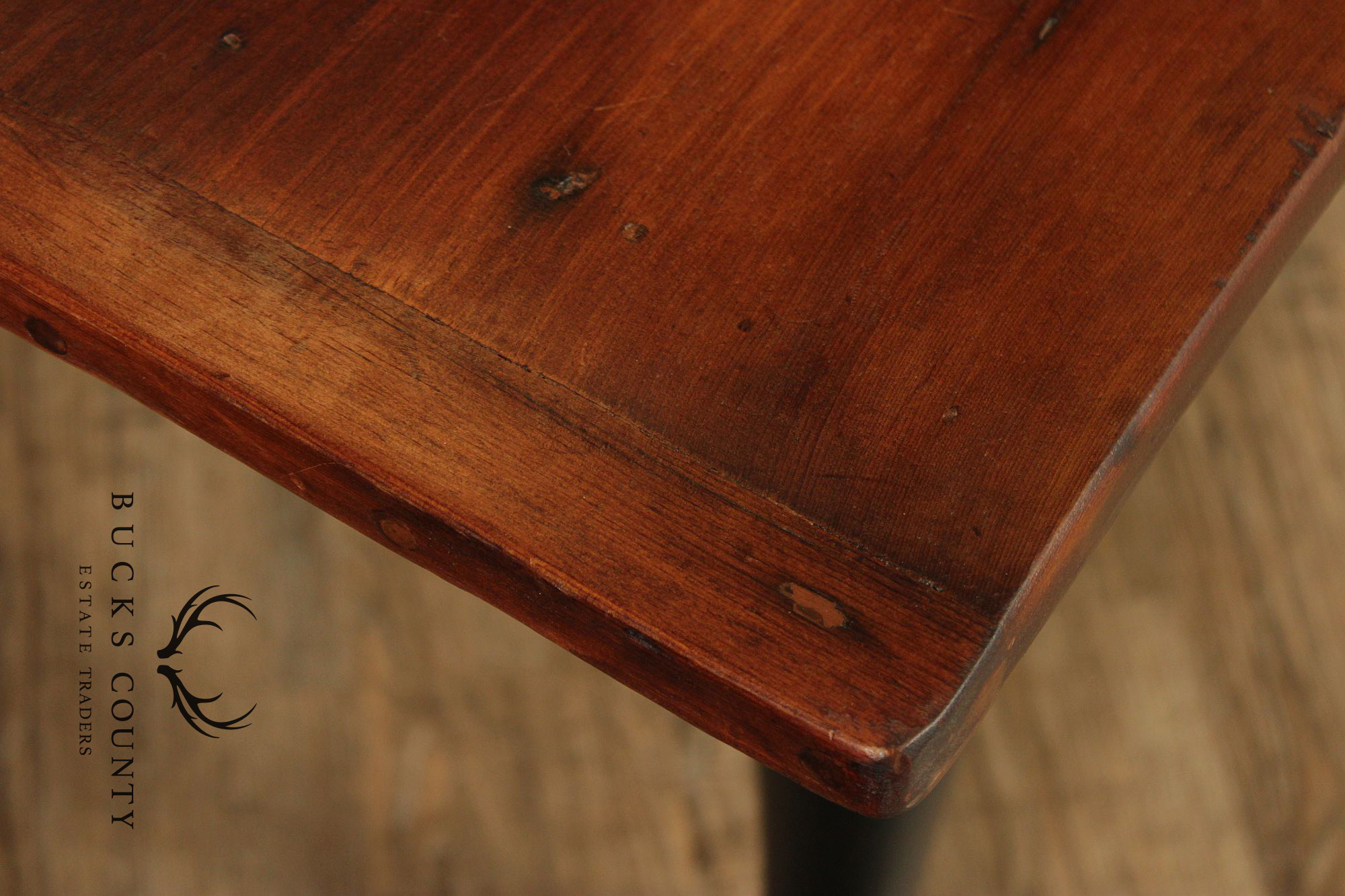 Antique Rustic Pine Farmhouse Dining Table