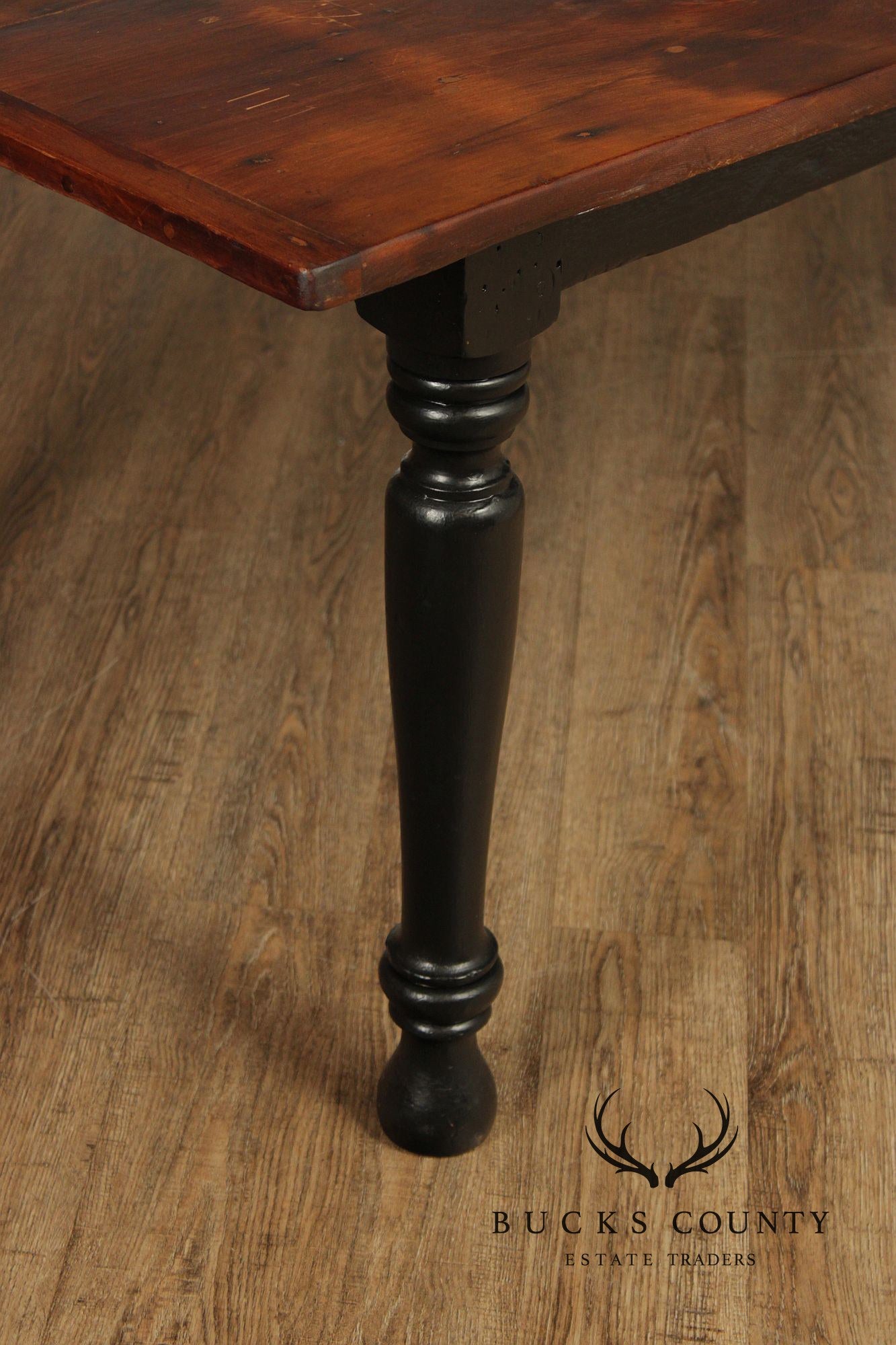 Antique Rustic Pine Farmhouse Dining Table
