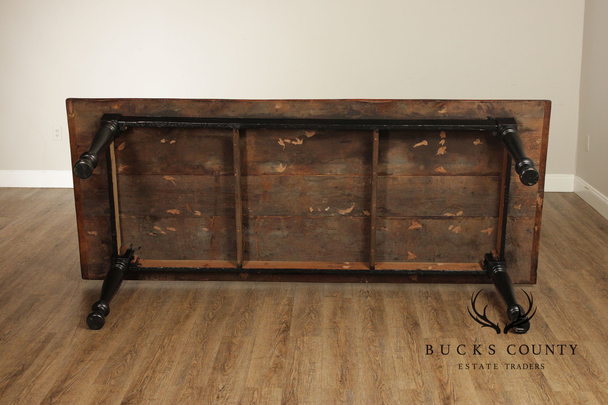 Antique Rustic Pine Farmhouse Dining Table