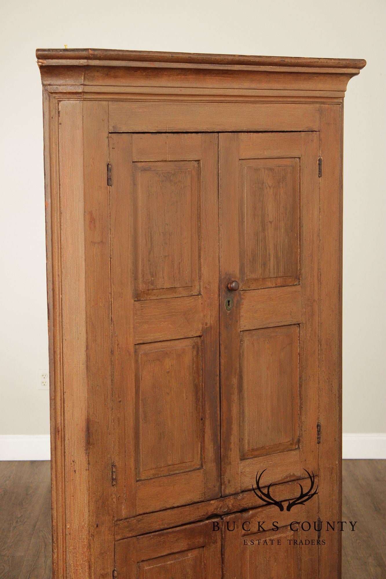 Antique American Primitive Painted Corner Cabinet