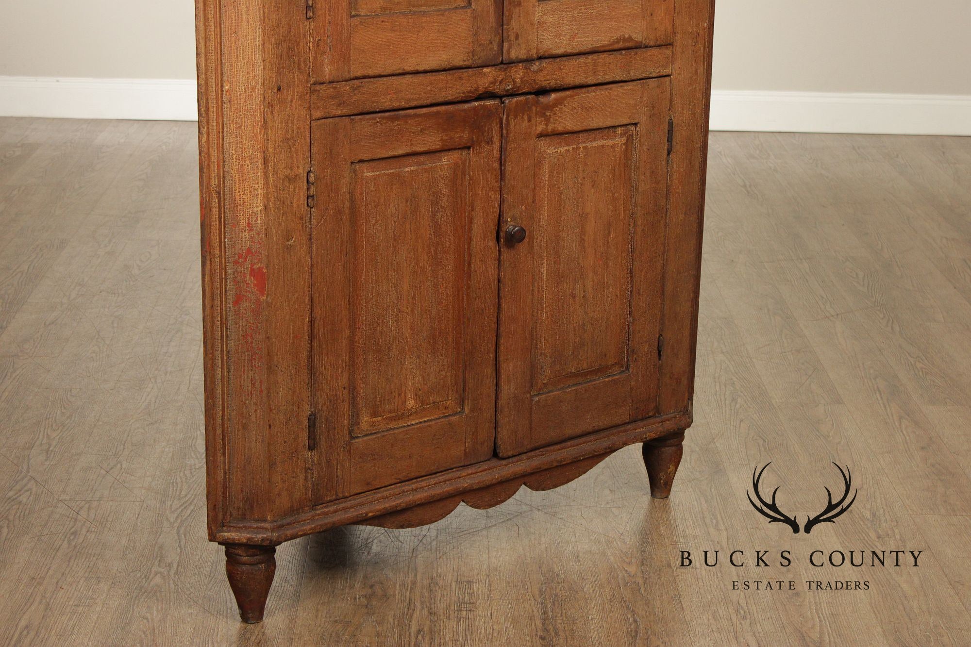 Antique American Primitive Painted Corner Cabinet
